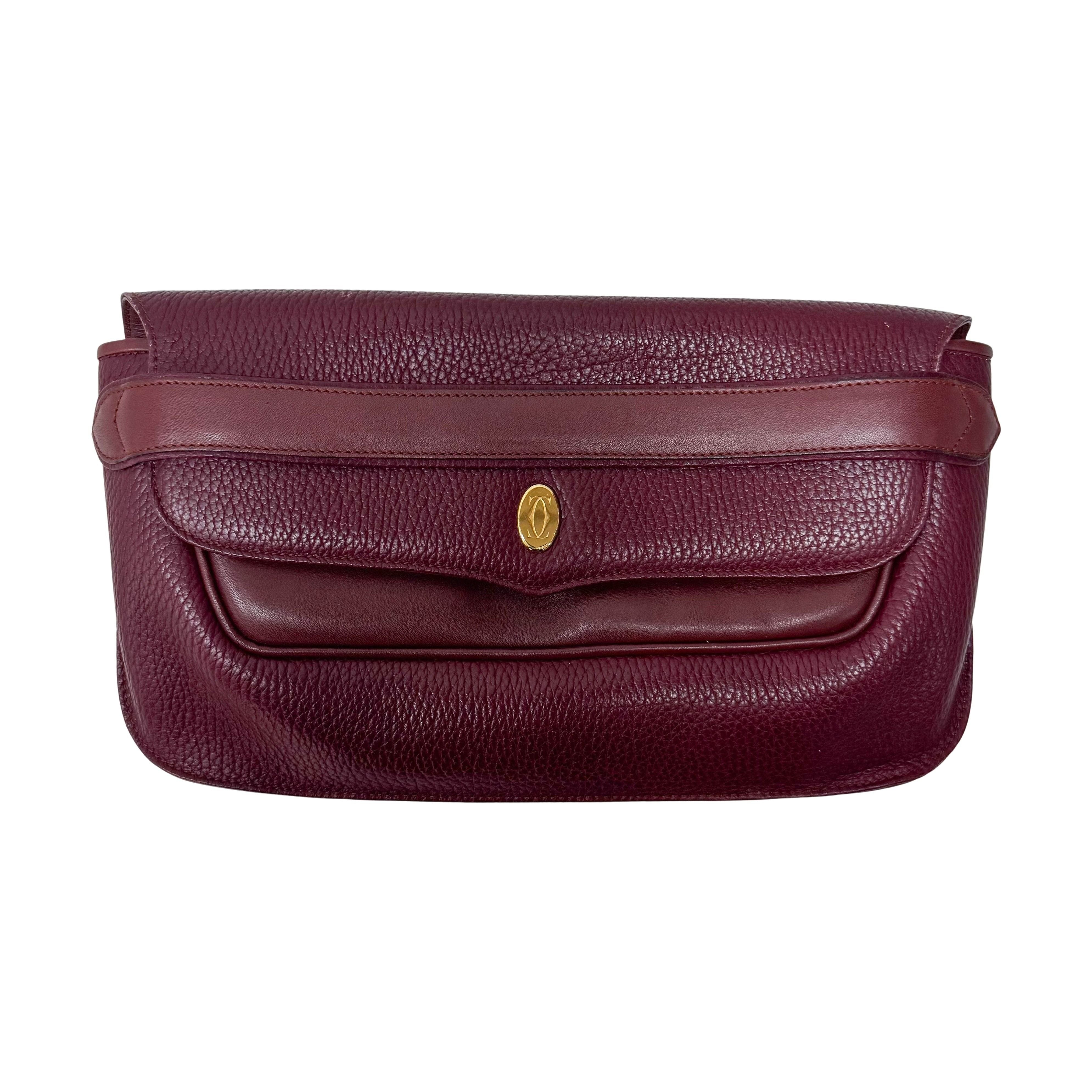 Must de Burgundy Leather Clutch Bag