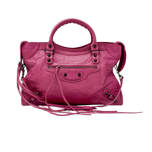 The City Pink Calfskin Leather Two Way Bag