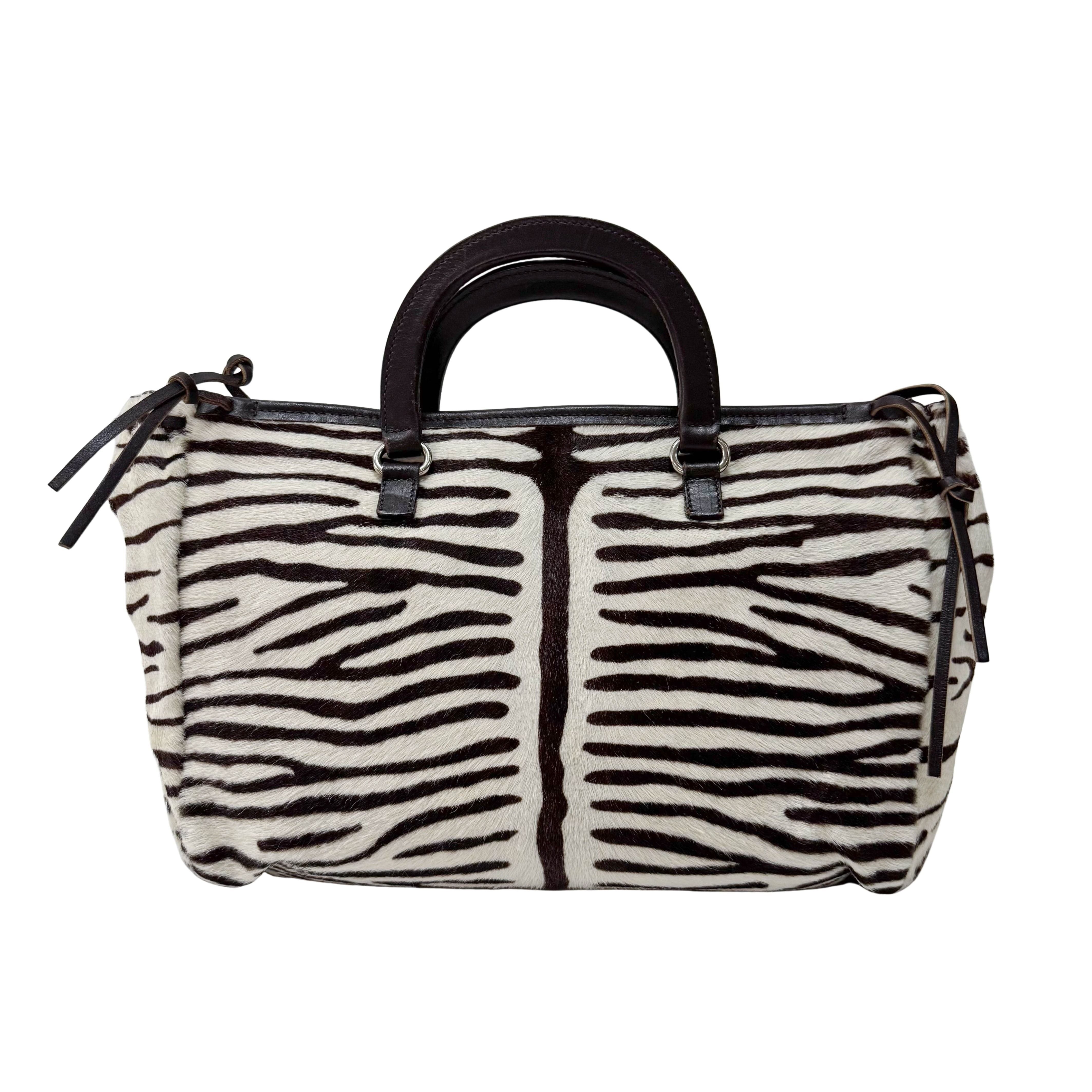 Pony Hair Zebra Print Totes