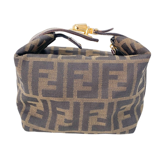 Zucca Brown Canvas Vanity Pouch