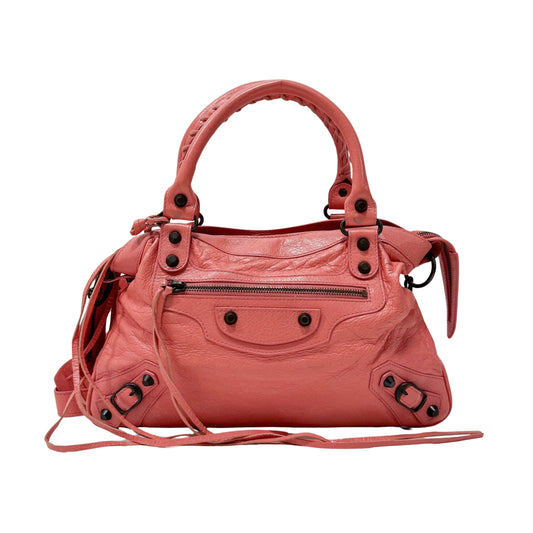 The City Pink  Leather Two Way Bag