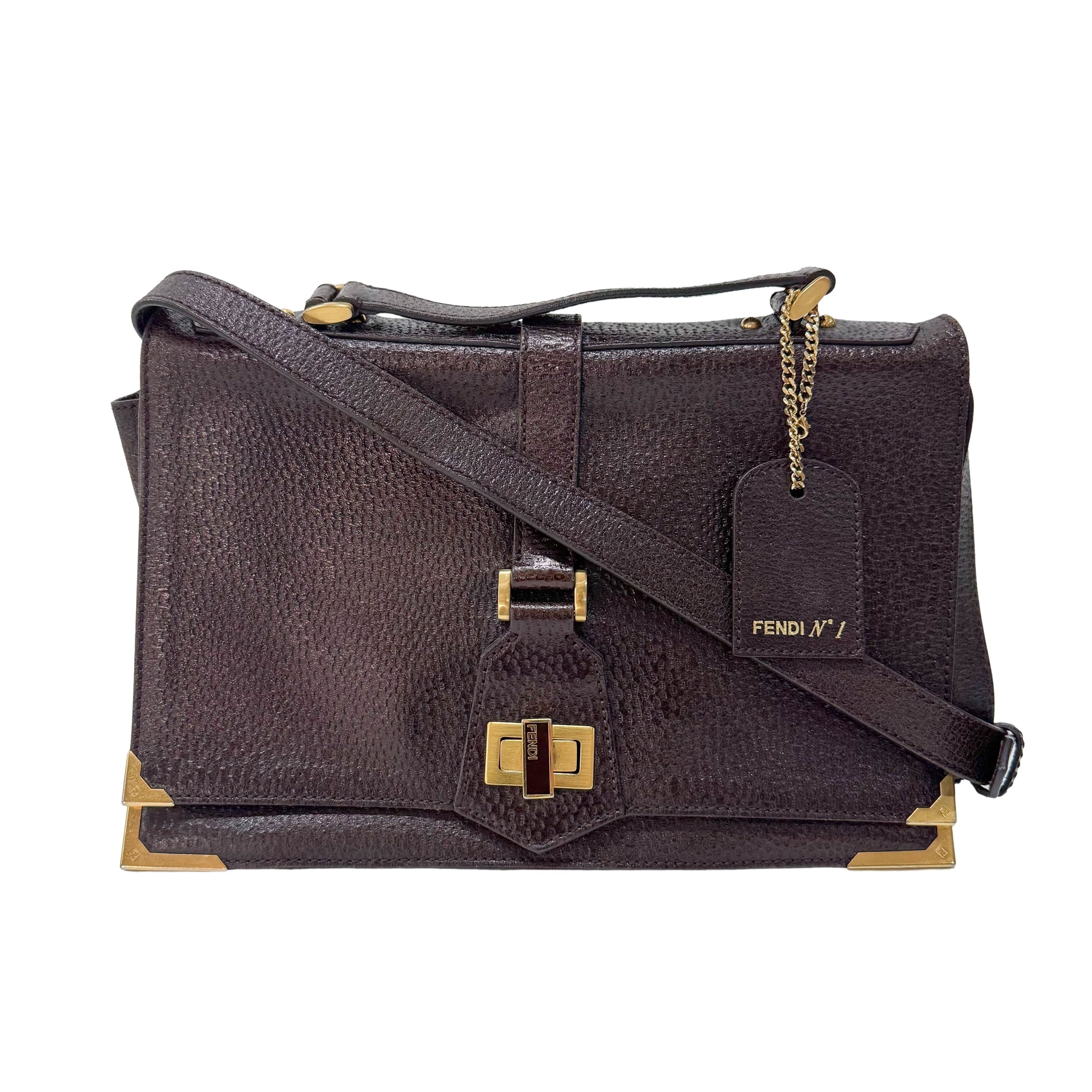 Vintage Brown Leather Shoulder Bag
