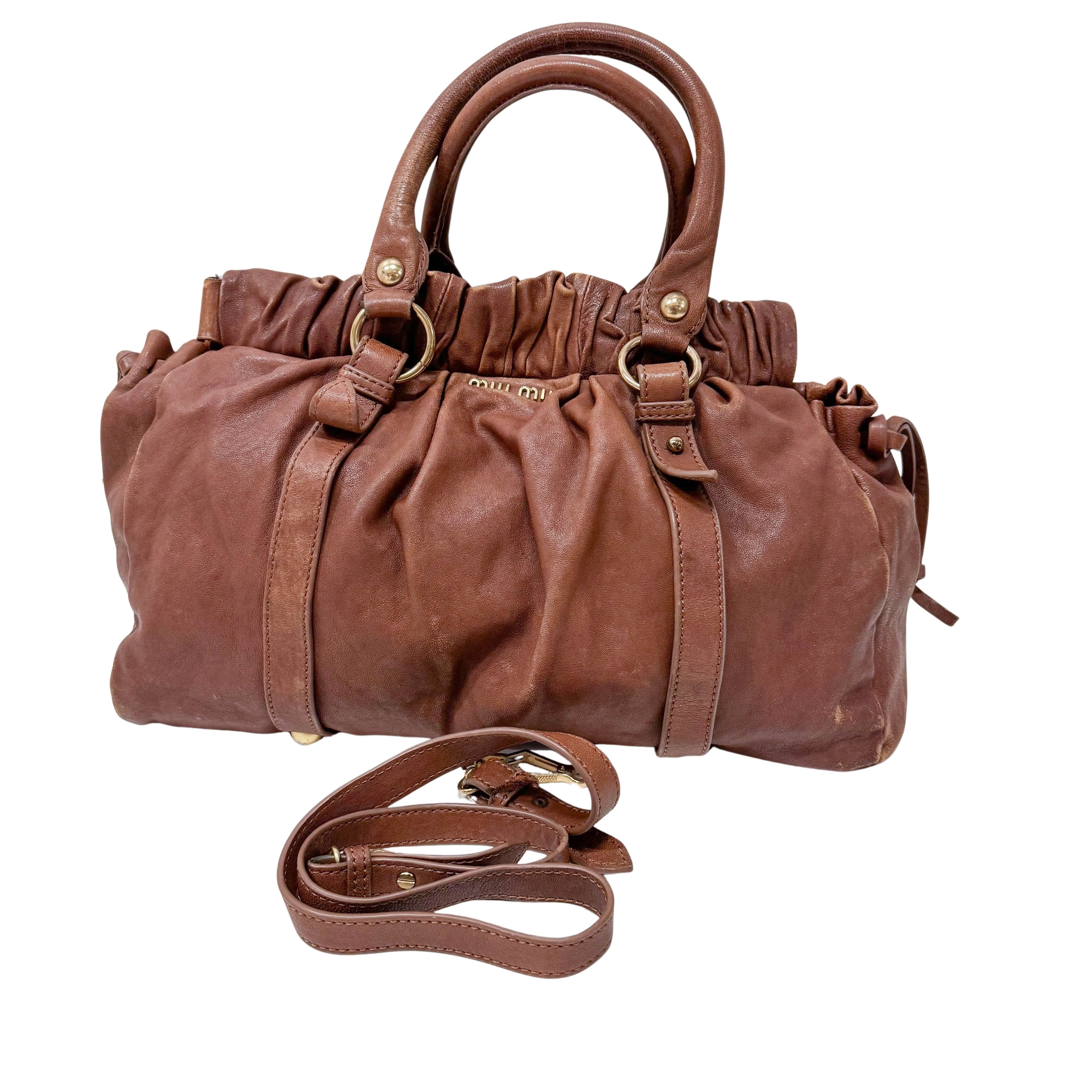 Vittelo Brown Leather Hand Bag
