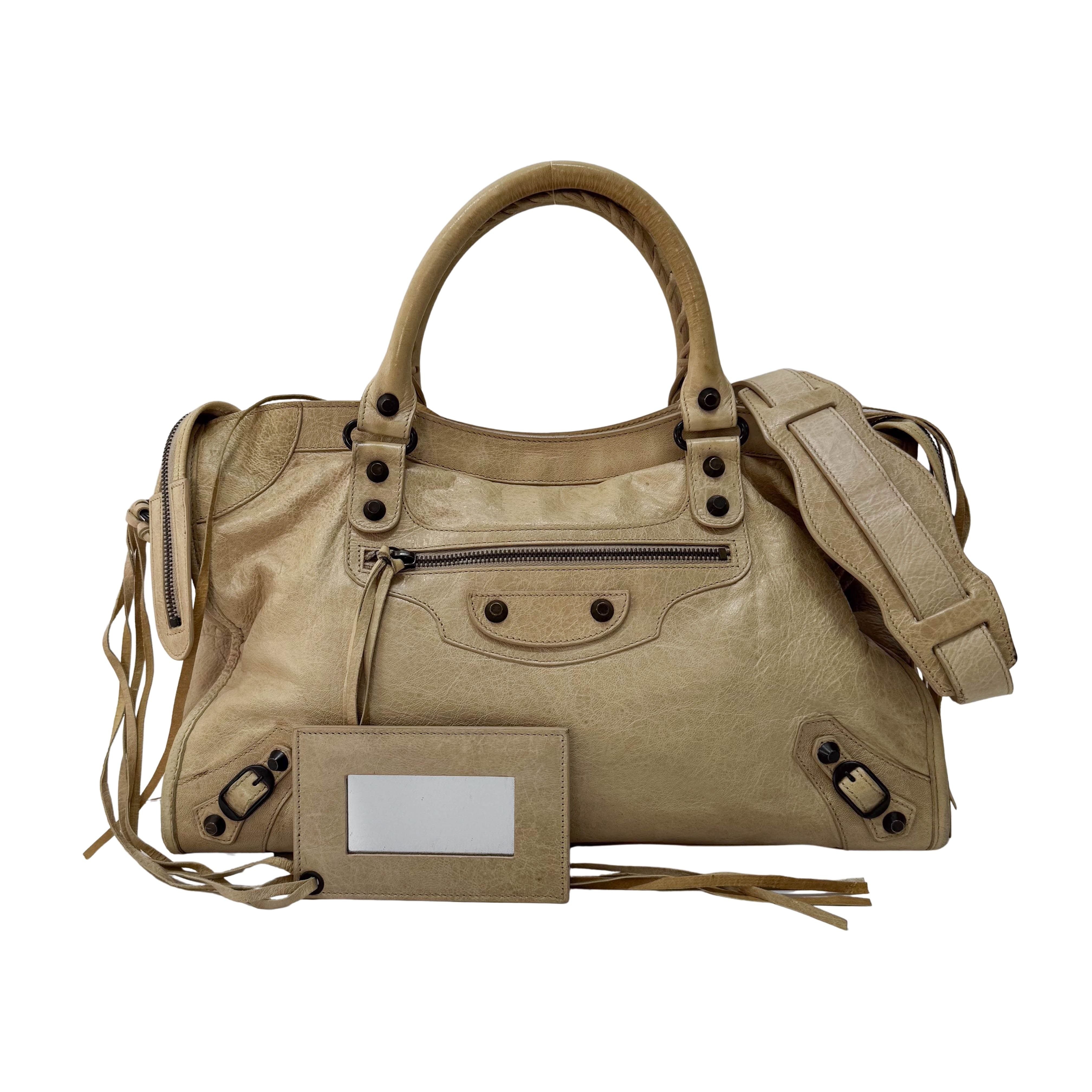 The City Green Leather Two Way Bag