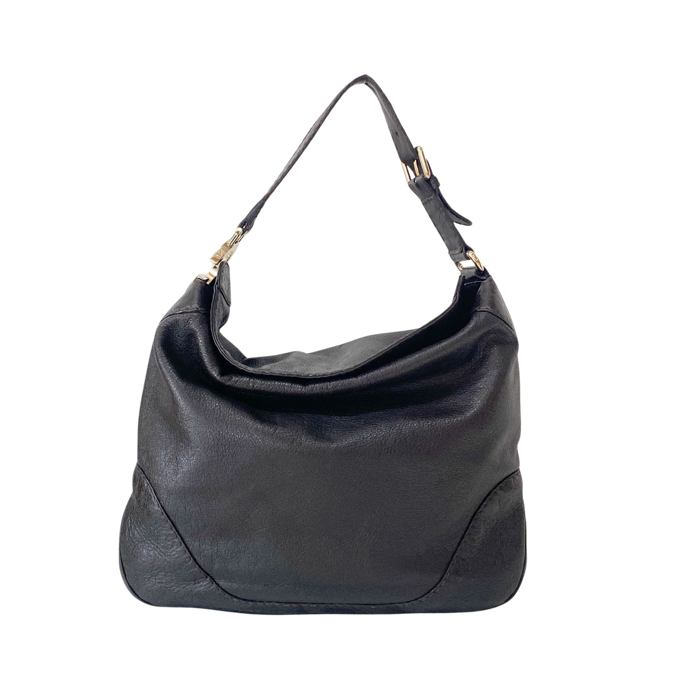 Dark Brown Leather Shoulder Bag