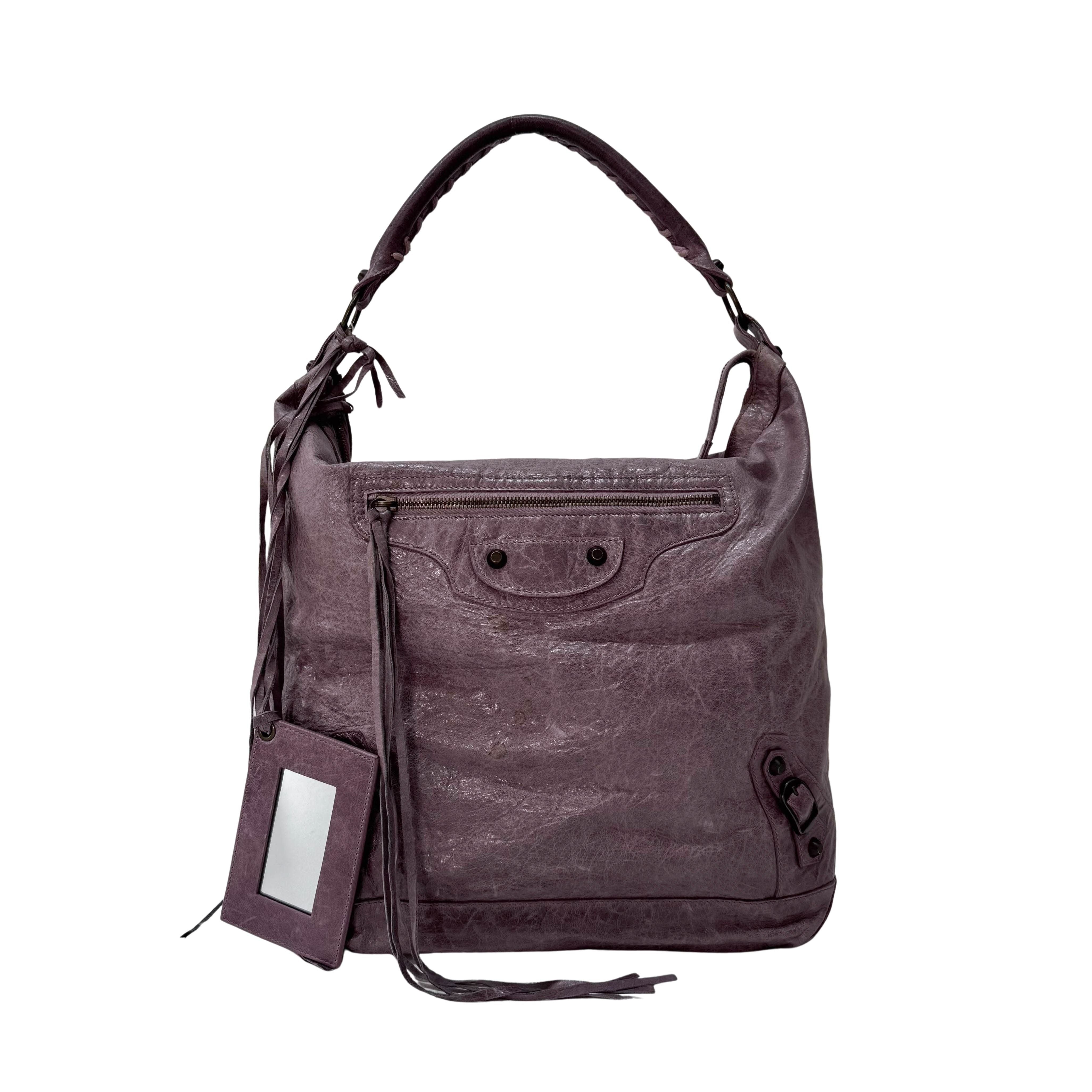 The Day Purple Leather Tote Bag