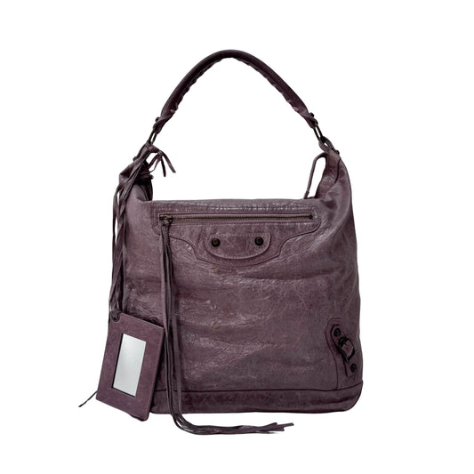 The Day Purple Leather Tote Bag