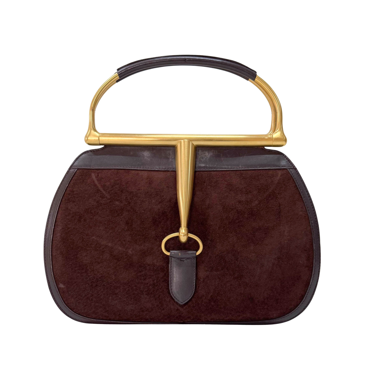 Horsebit Dark Brown Suede Hand Bag