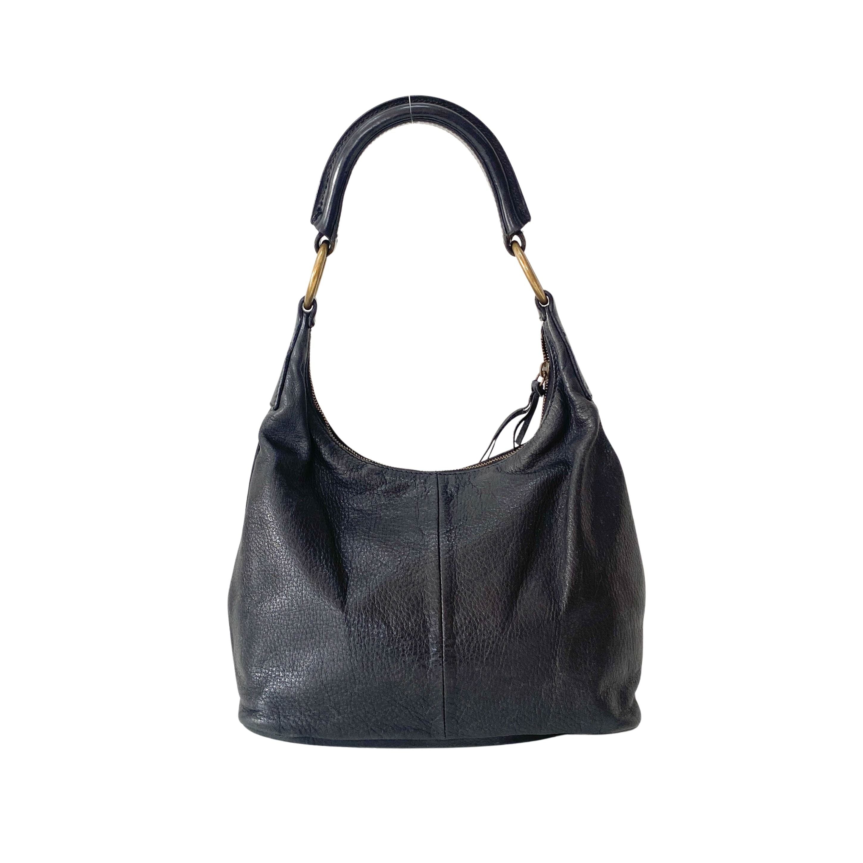 Black Leather Shoulder Bag