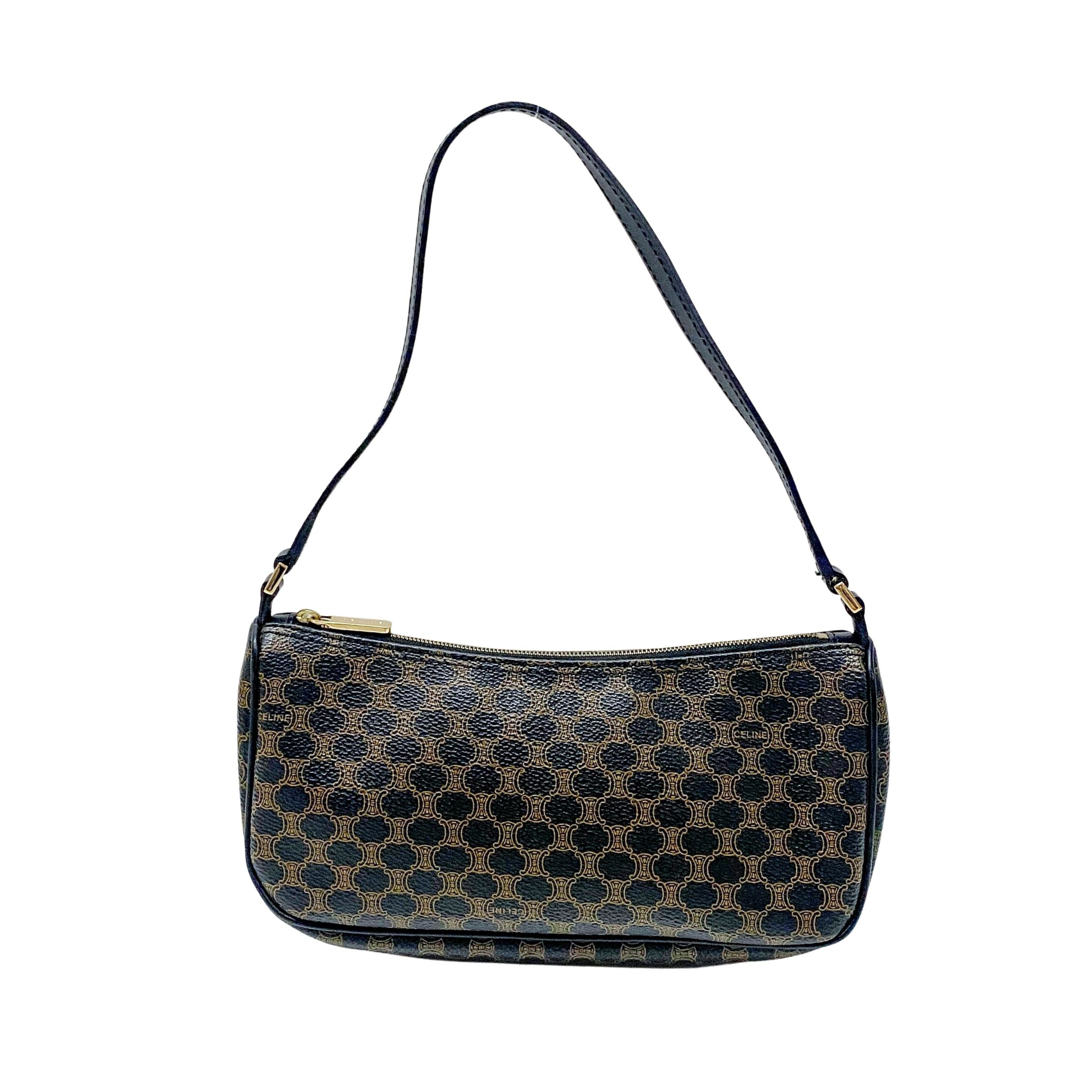 Macadam Small Black Coated Canvas Shoulder Bag