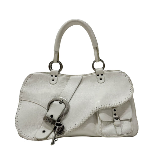 Gaucho White Leather Two Way Bag