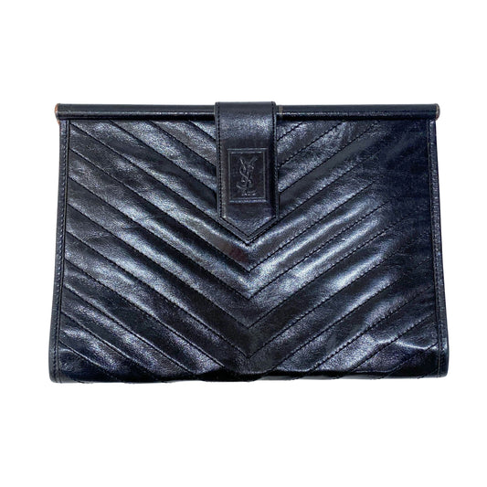 Black Leather Clutch Bag