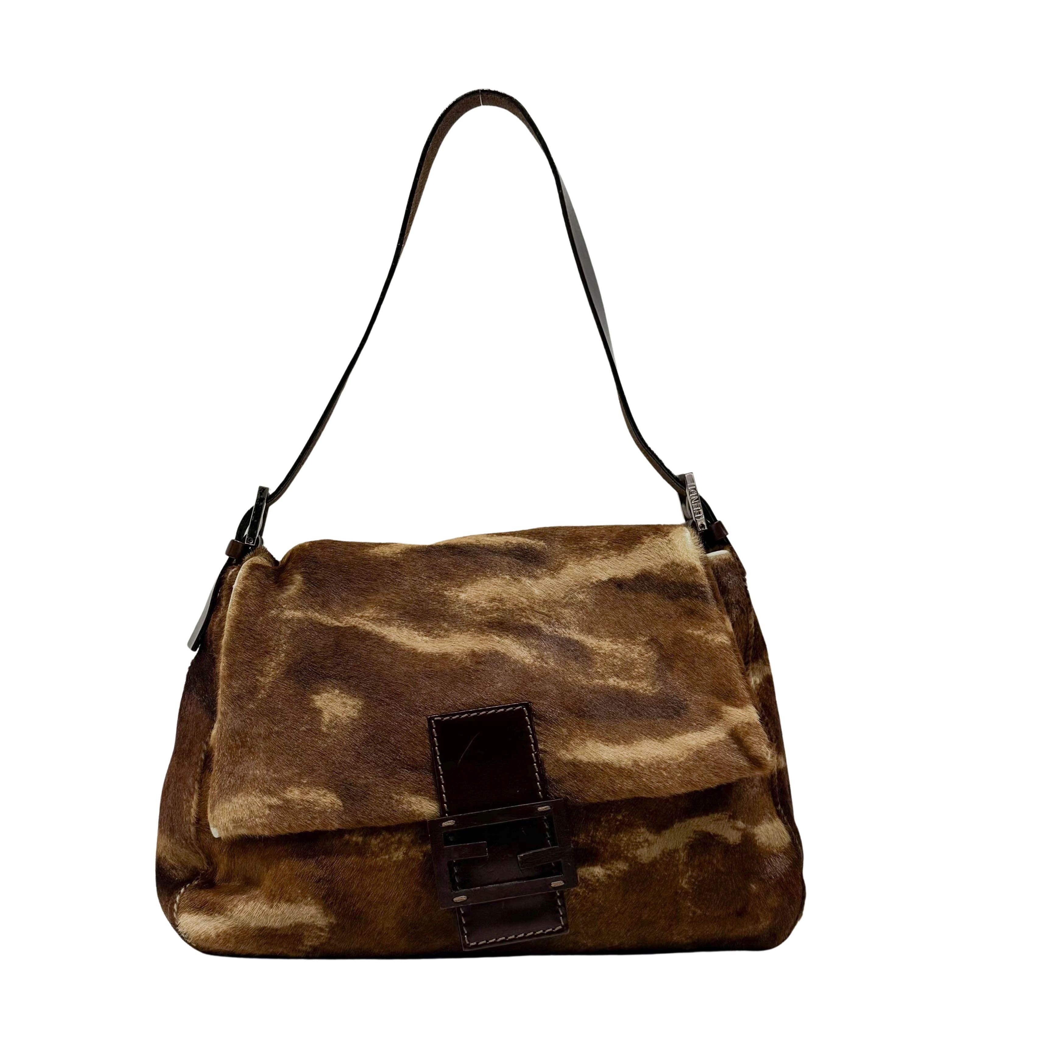 Baguette Brown Pony Hair Shoulder Bag