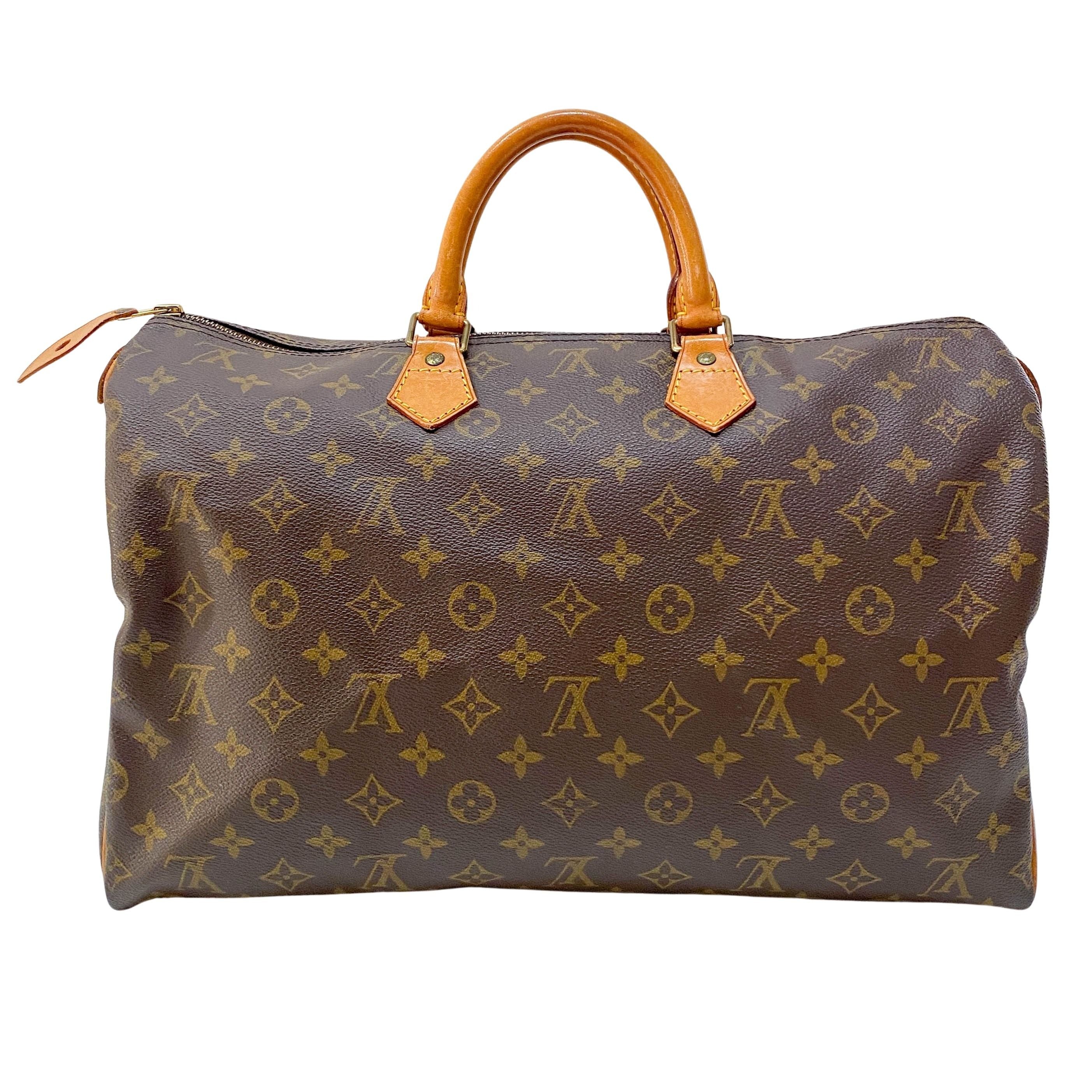 Speedy 40 Monogram Brown Coated Canvas Boston Bag