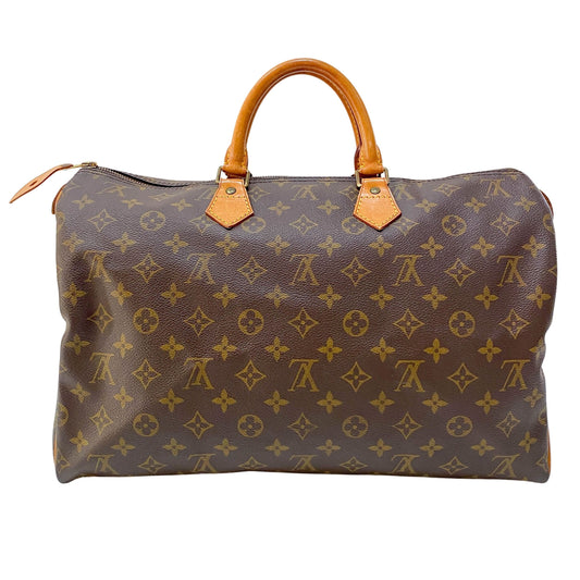 Speedy 40 Monogram Brown Coated Canvas Boston Bag