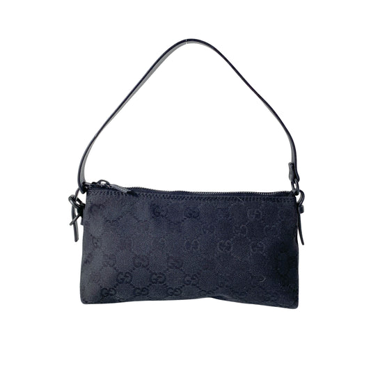 Small GG Black Canvas Shoulder Bag