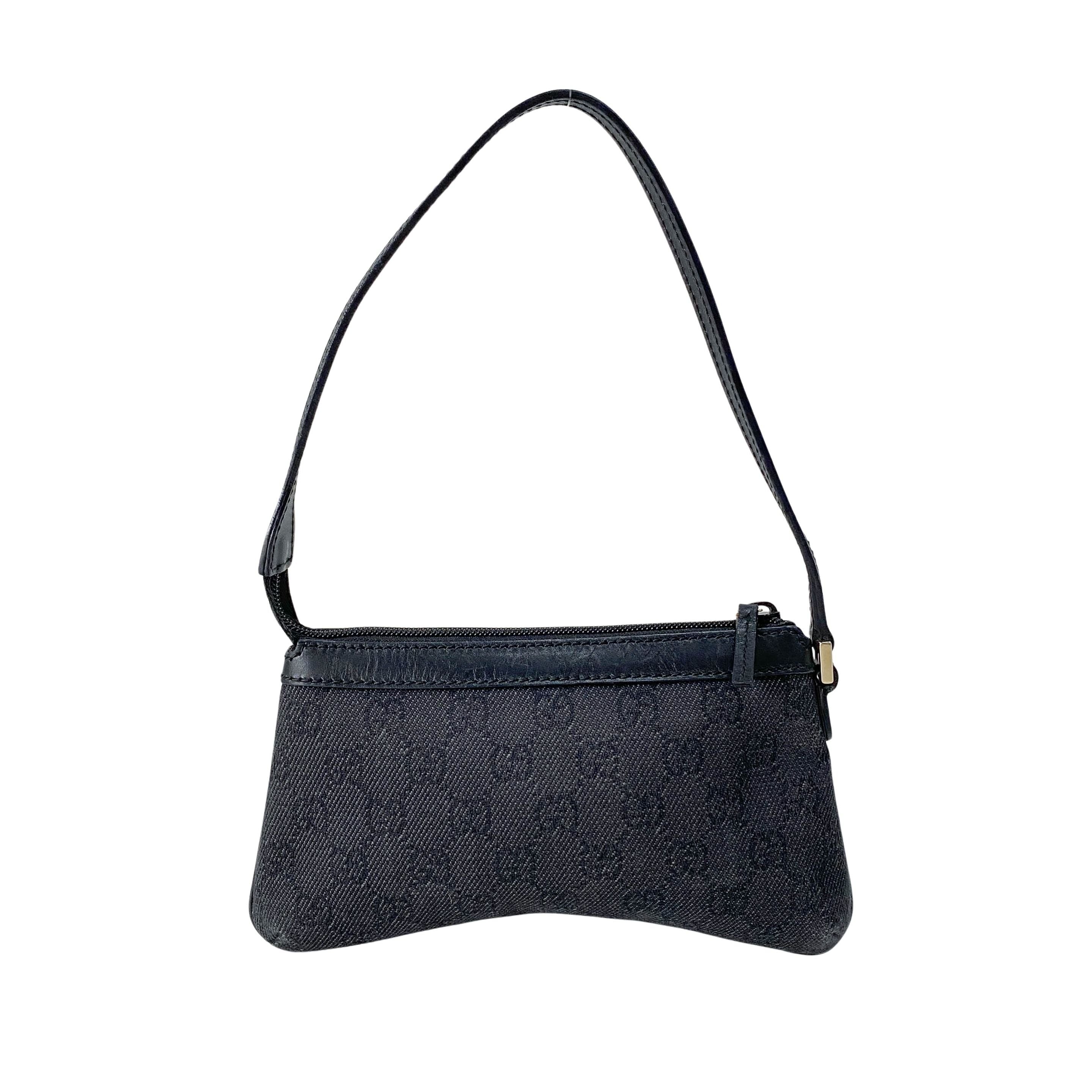 Small GG Canvas Black Shoulder Bag