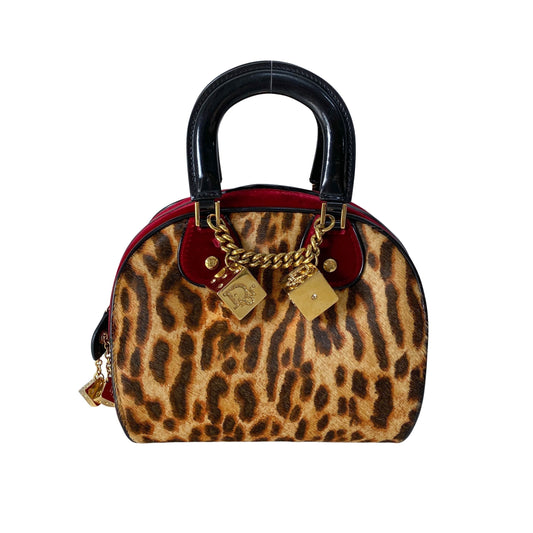 Gambler Dice Leopard Print Handbag