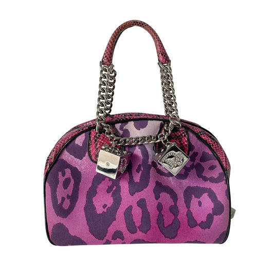 Gambler Dice Pink Leopard Print Handbag
