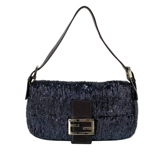 Baguette Black Beads Shoulder Bag