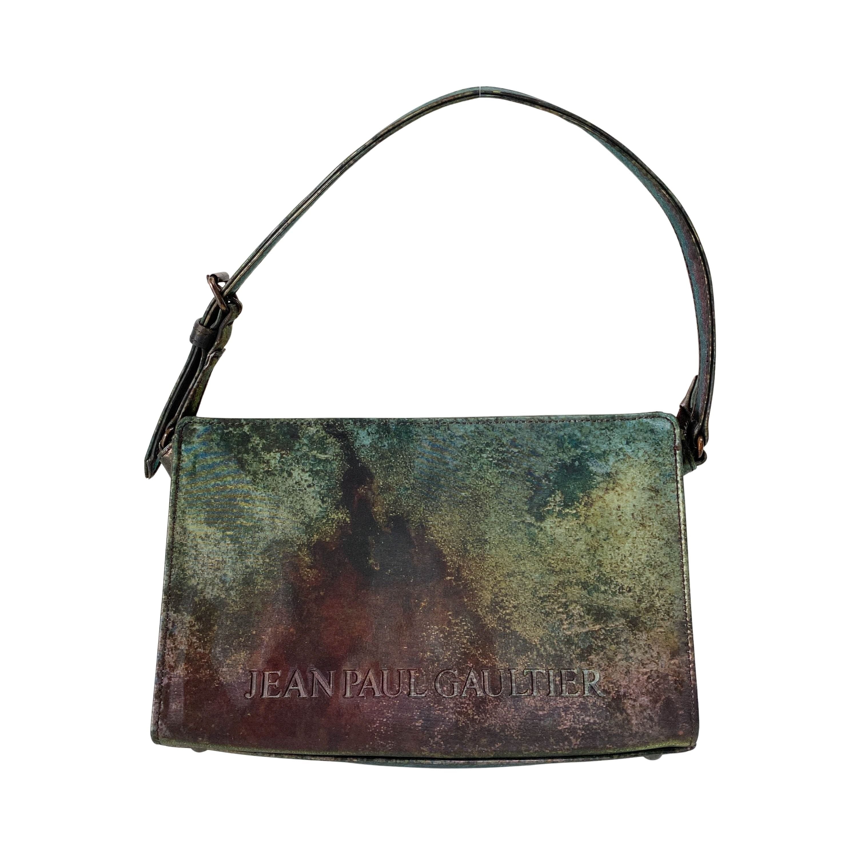 Green Coated Canvas Shoulder Bag