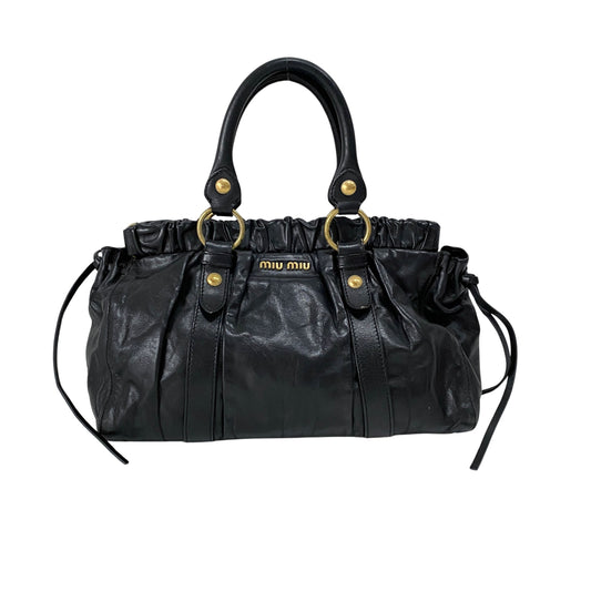 Vitello Black Leather Two Way Bag