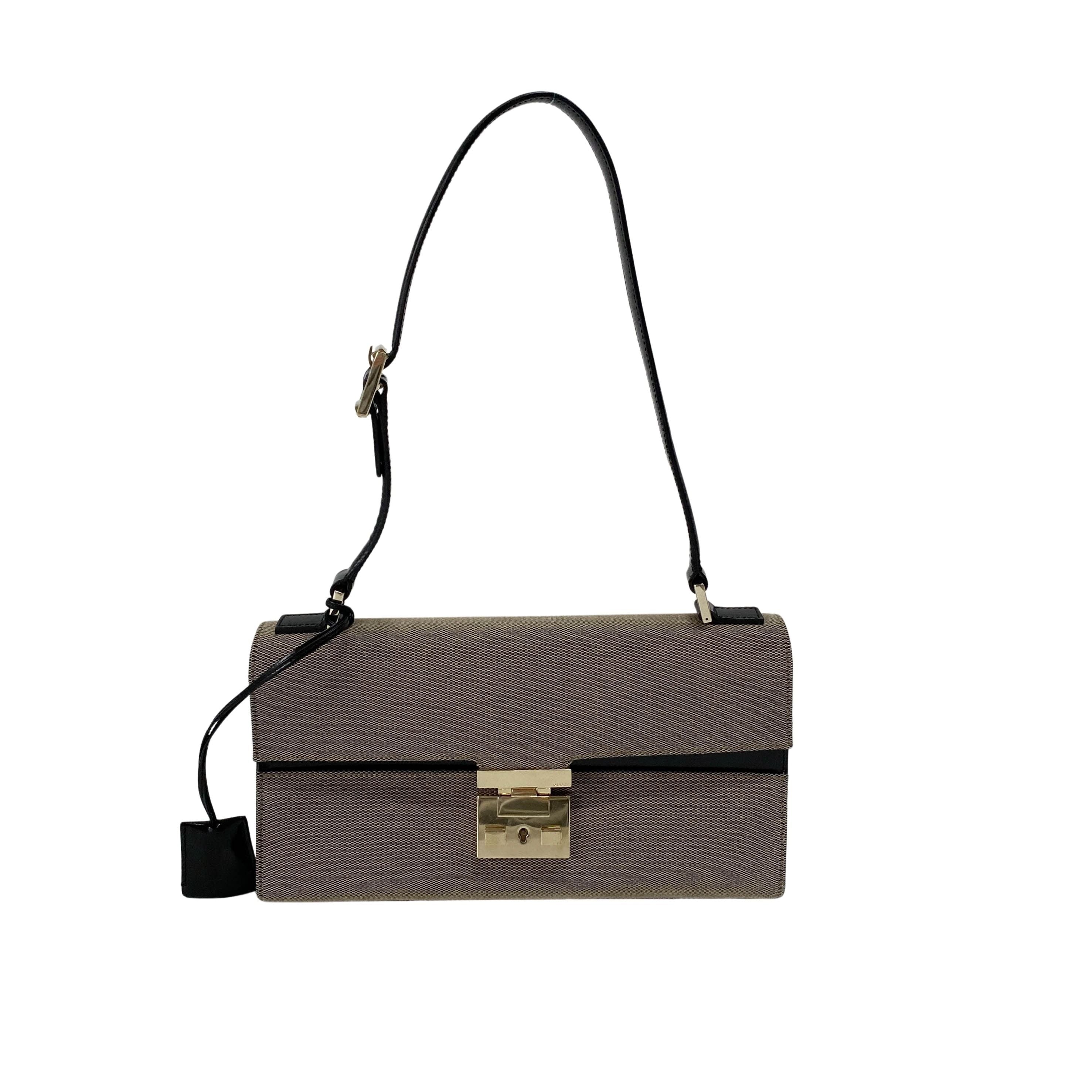 Brown Canvas Shoulder Bag