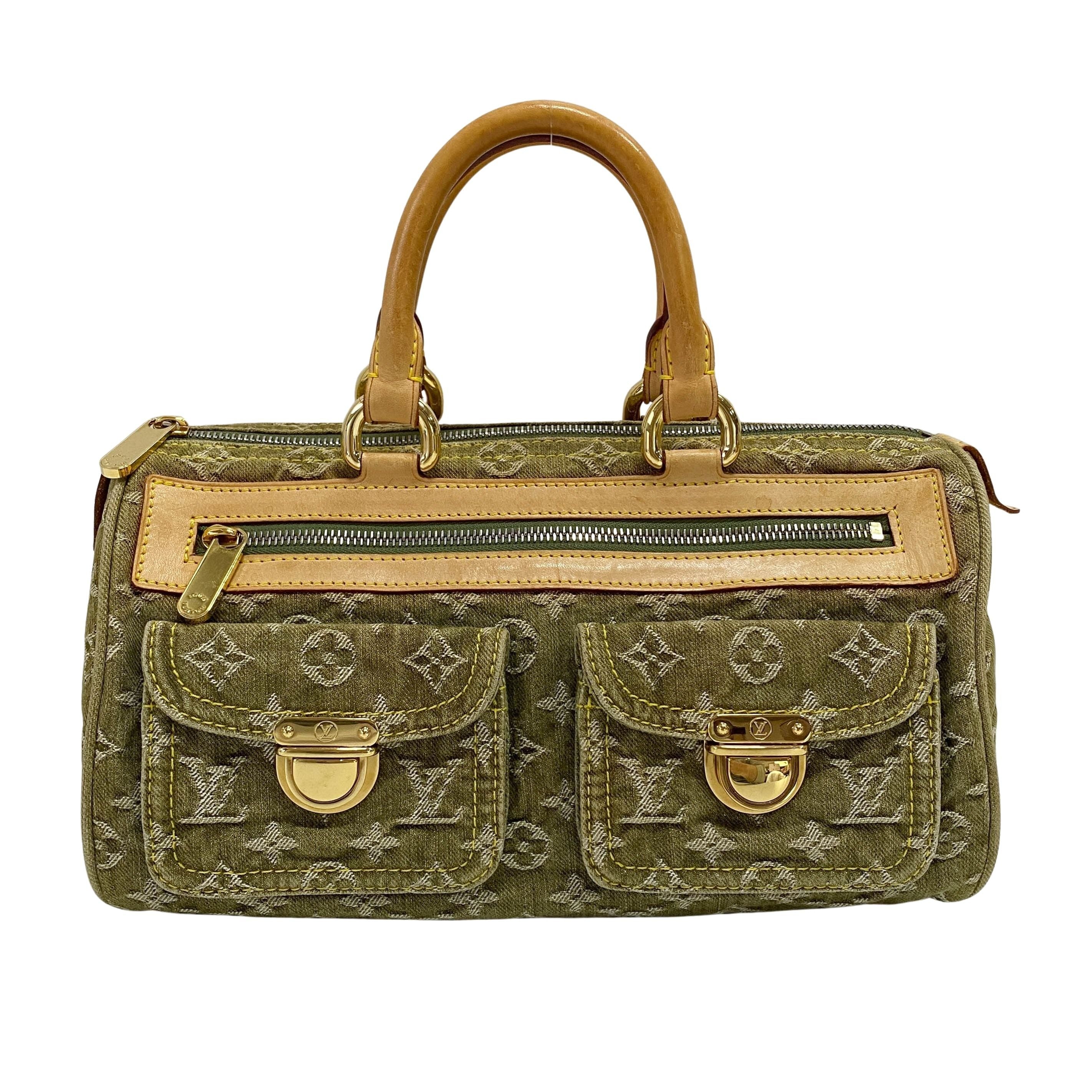 Neo Speedy Monogram Green Denim Handbag