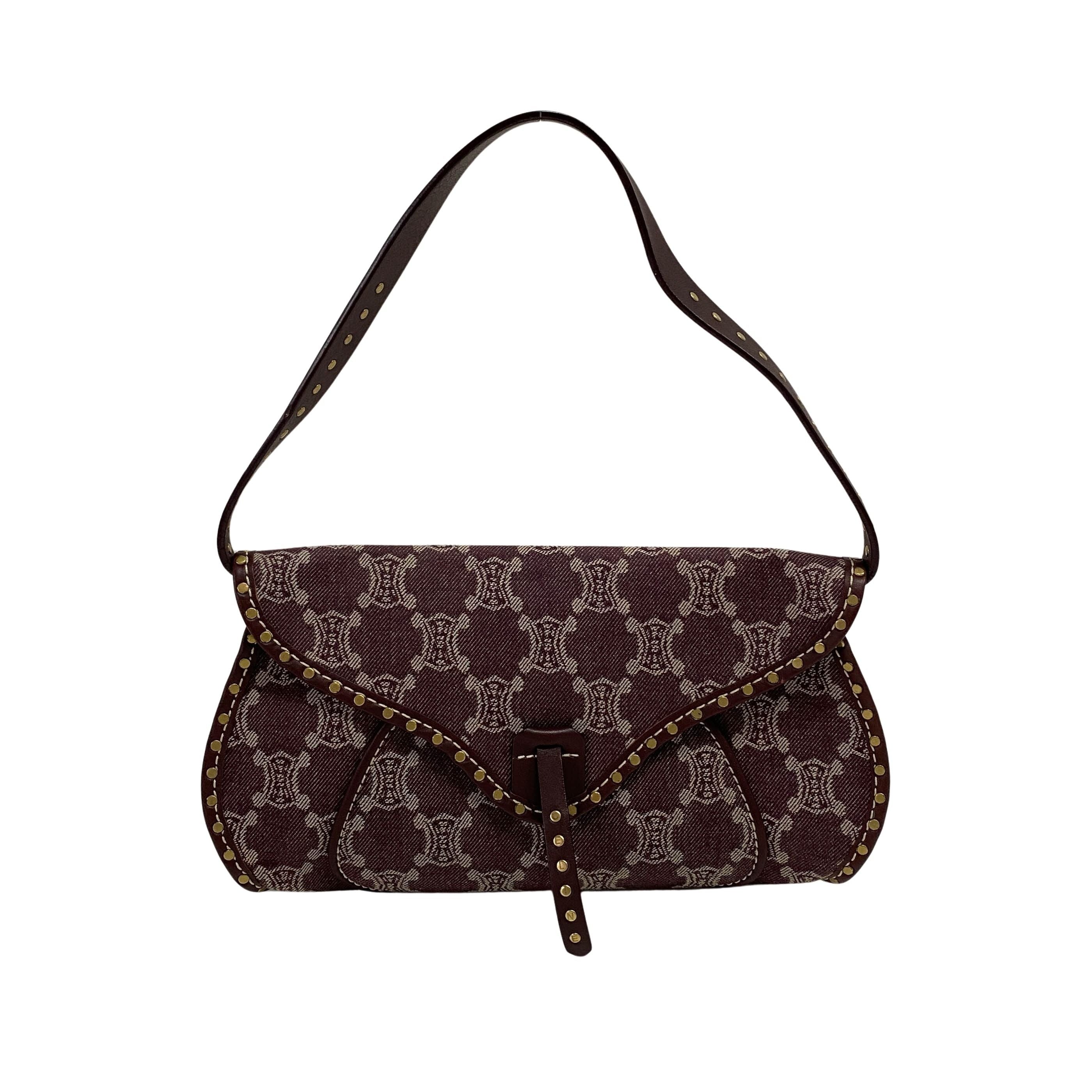 Macadam Triomphe Canvas Burgundy Shoulder Bag