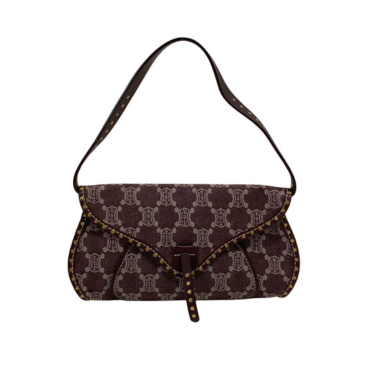 Macadam Triomphe Canvas Burgundy Shoulder Bag
