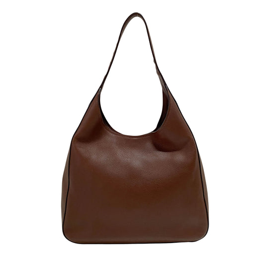 Dark Brown Leather Hobo Bag