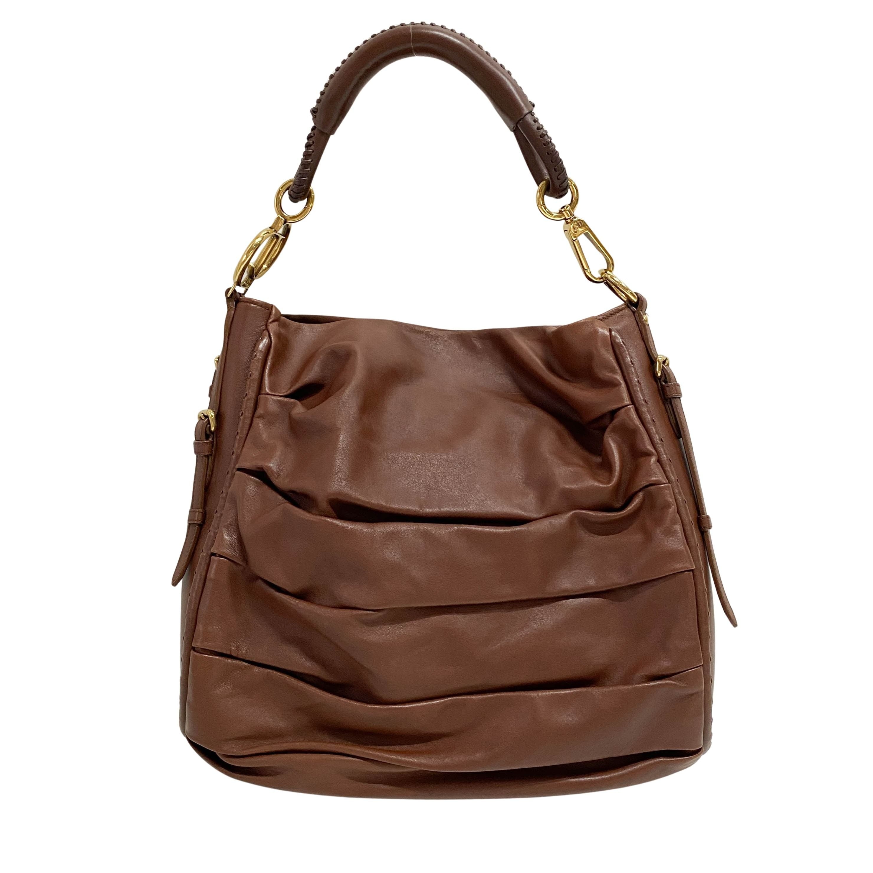 Brown Nappa Leather Shoulder Bag
