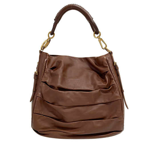 Brown Nappa Leather Shoulder Bag