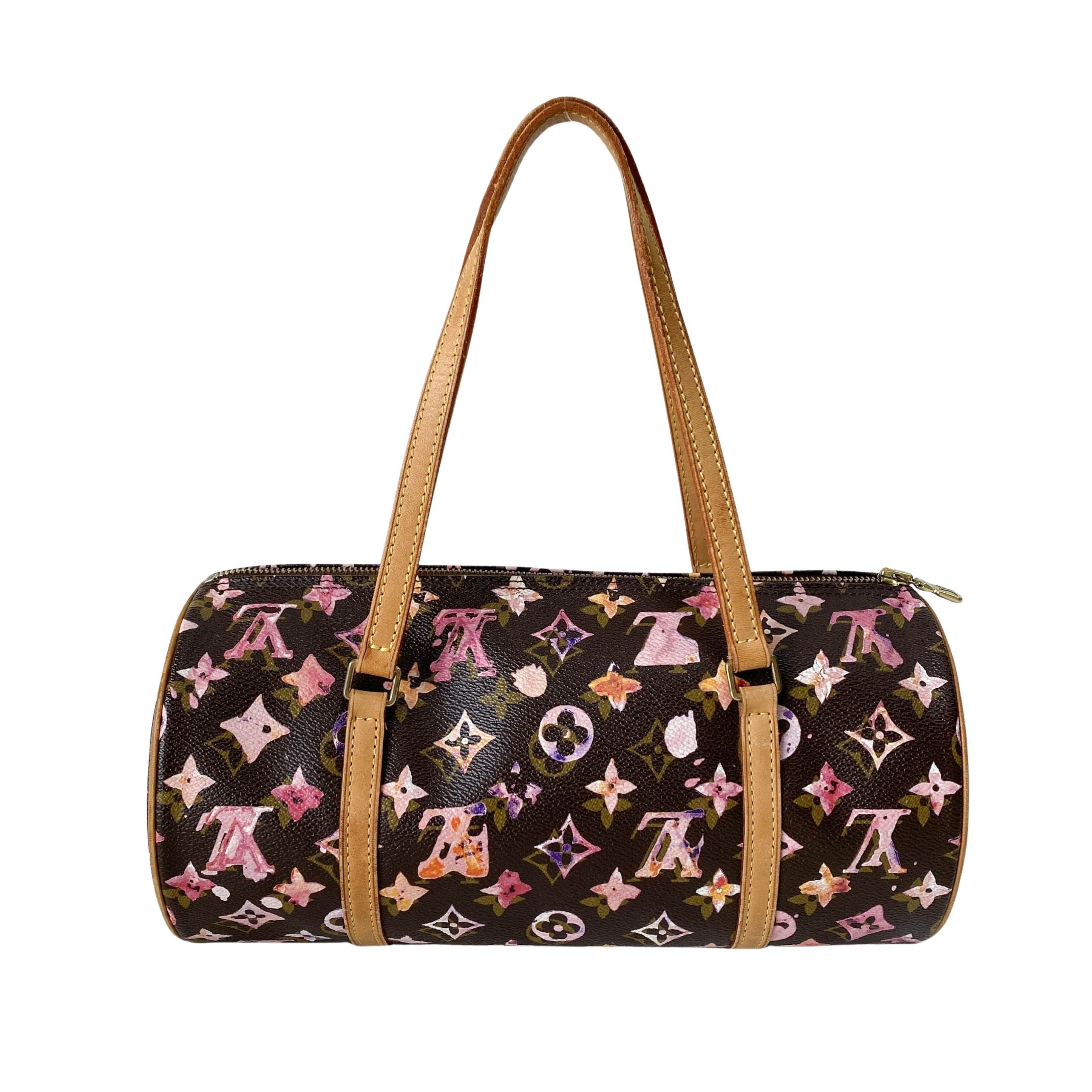 Papillon Watercolour Monogram Brown Canvas Shoulder Bag