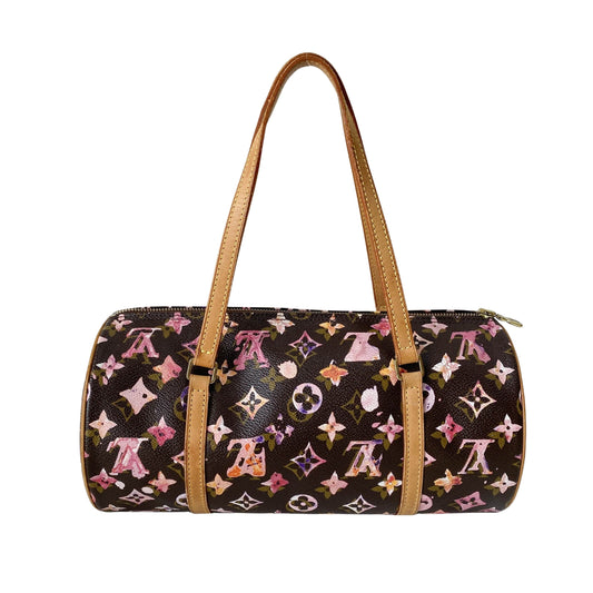 Papillon Watercolour Monogram Brown Canvas Shoulder Bag