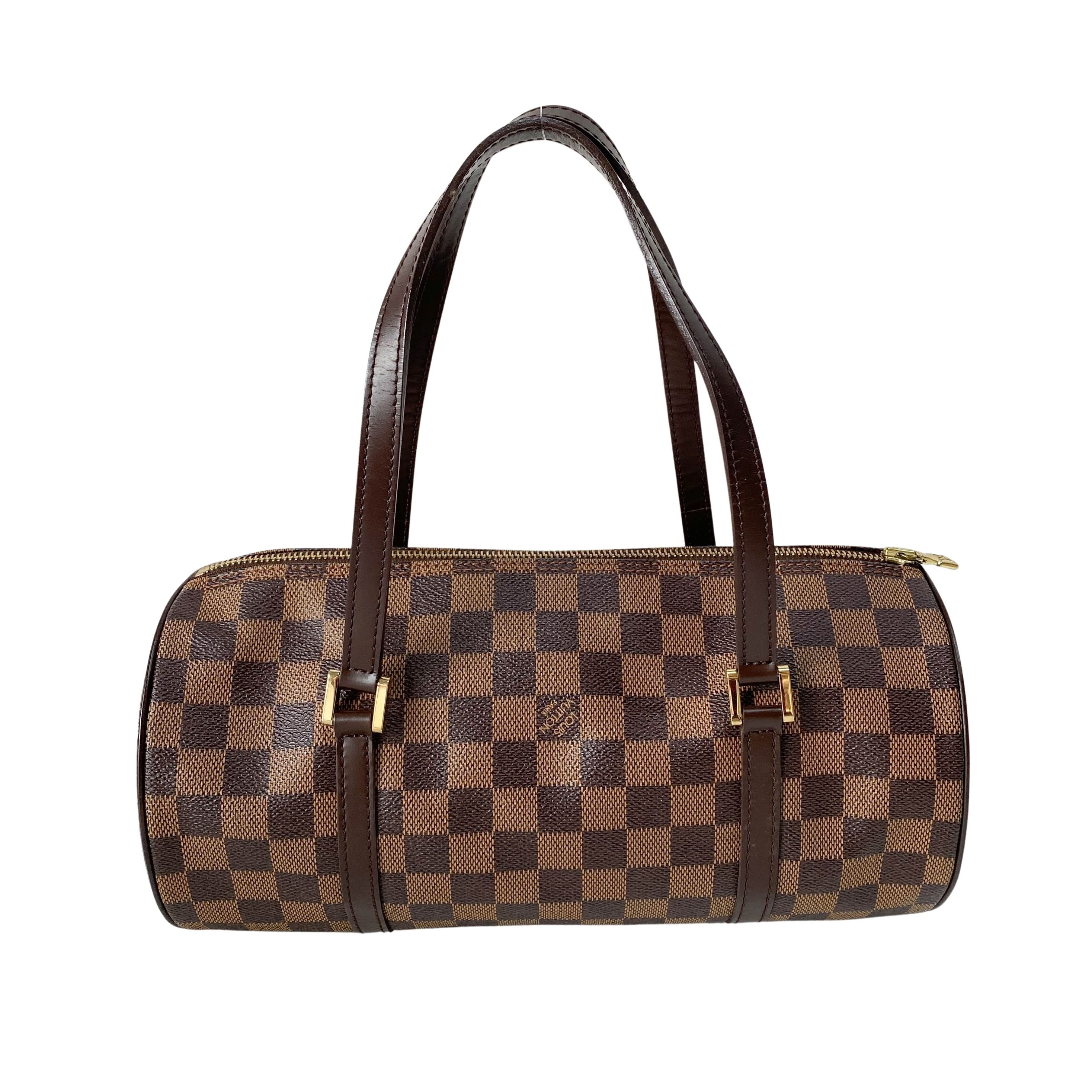 Papillon Damier Brown Canvas Shoulder Bag
