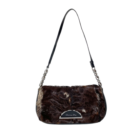 Limited Edition Malice Pearl Brown Pony Hair Shoulder Bag