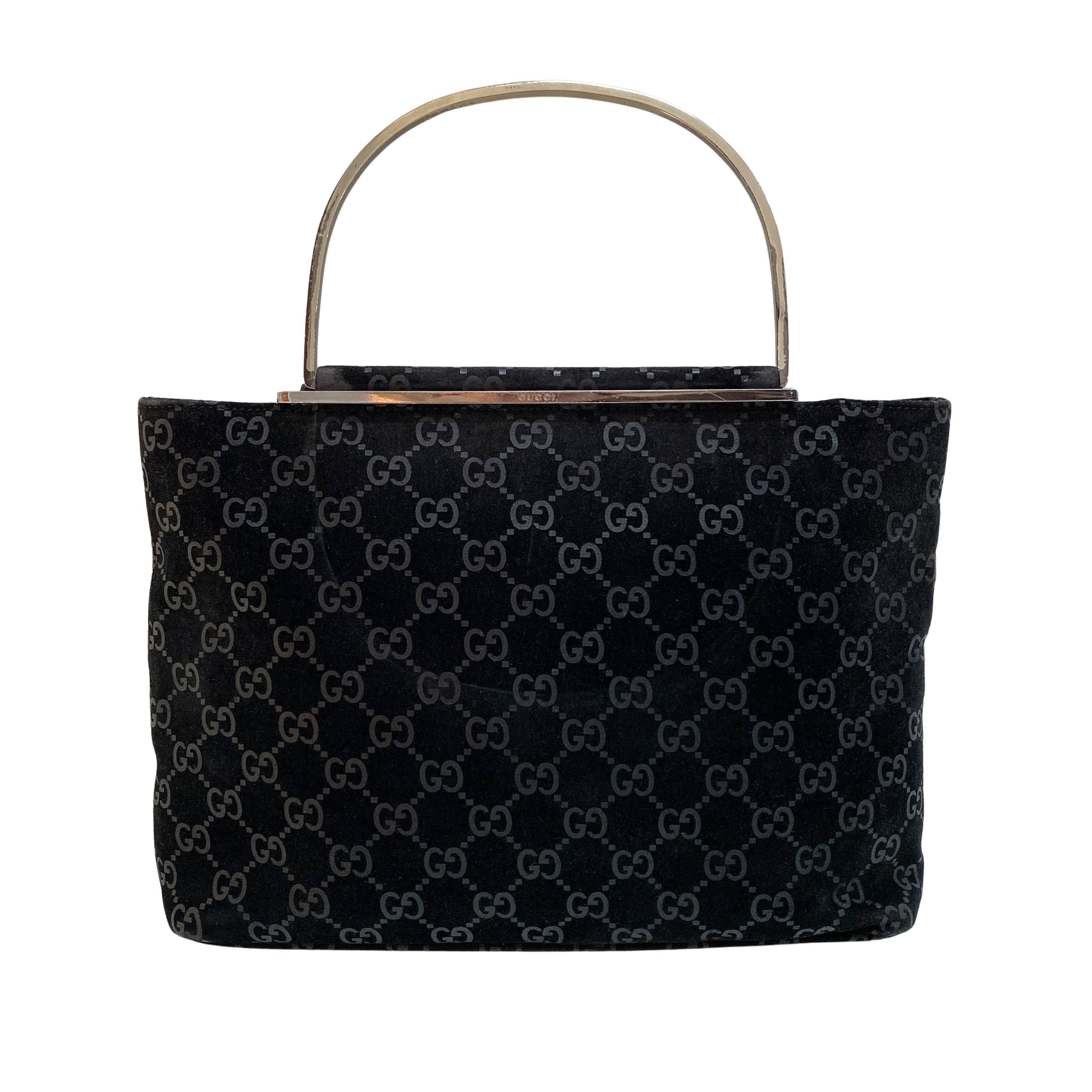 GG Black Suede Handbag
