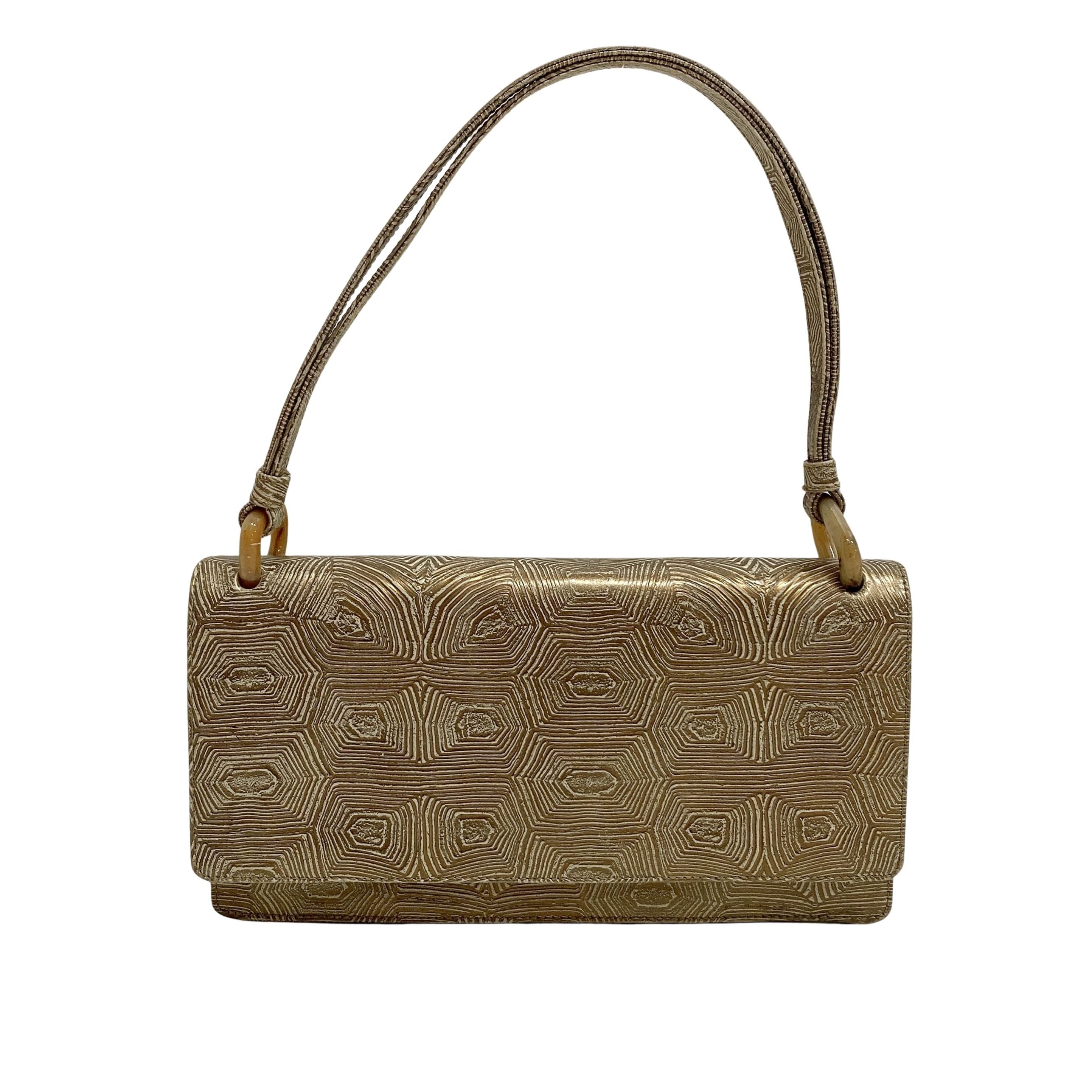 Metallic Leather Shoulder Bag