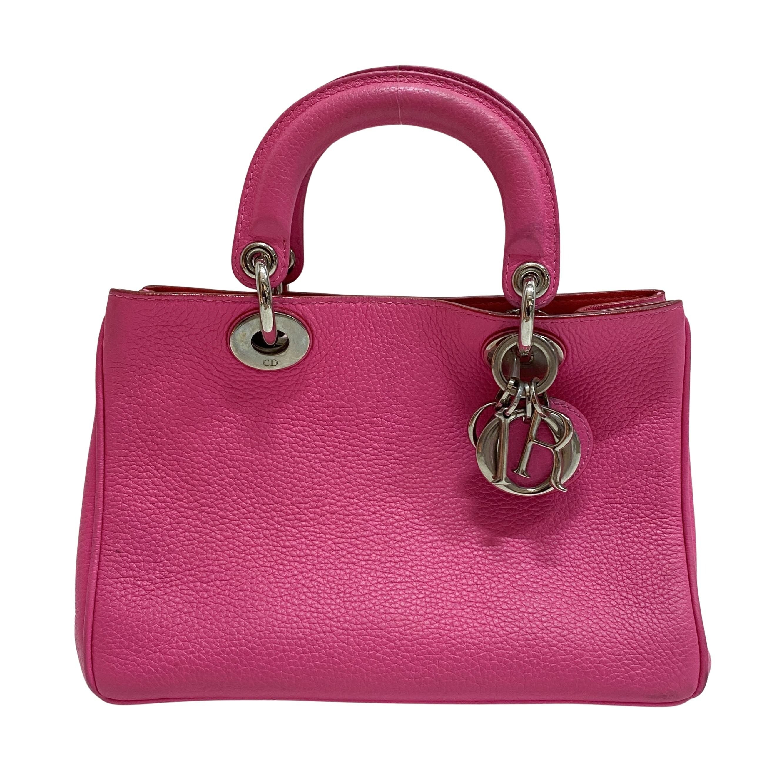 Vintage Pink Leather Hand Bag