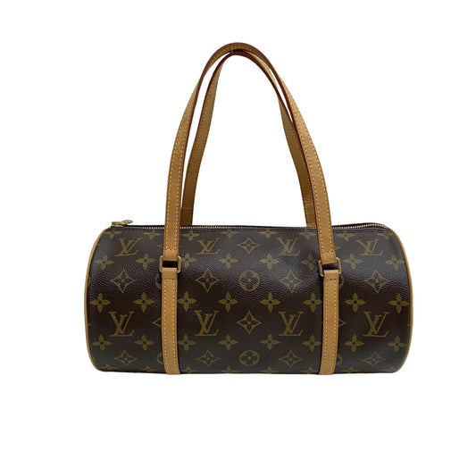 Monogram Brown Leather Shoulder Bag