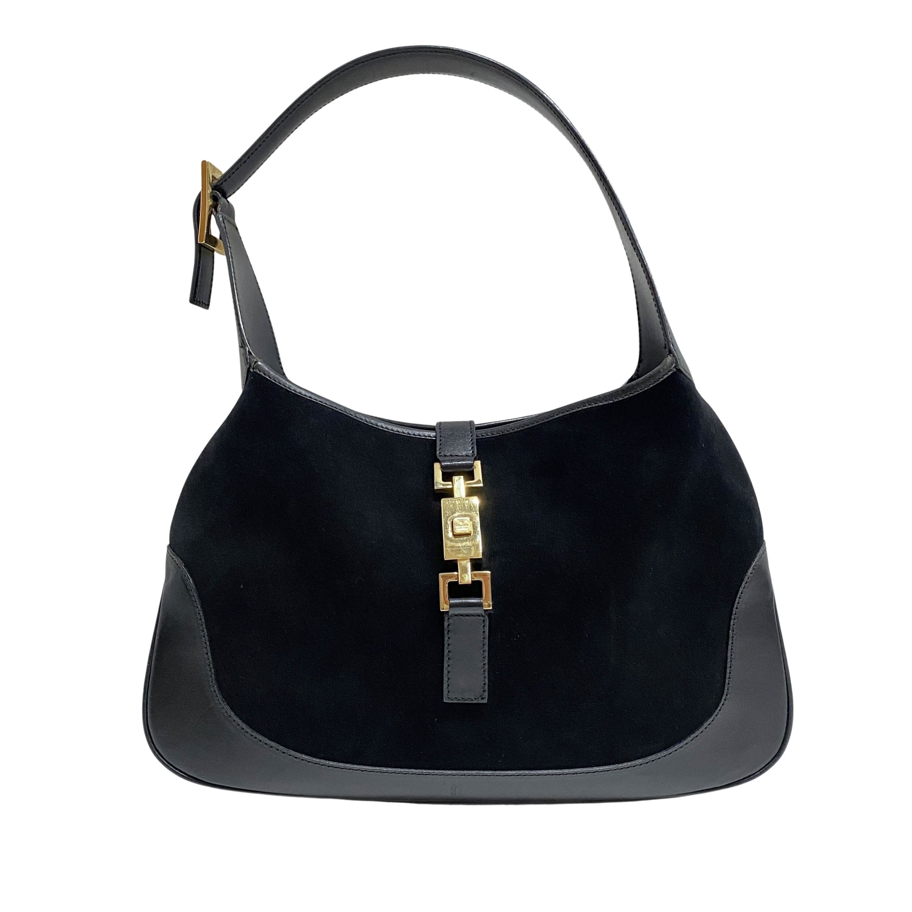 Jackie Black Suede Shoulder Bag
