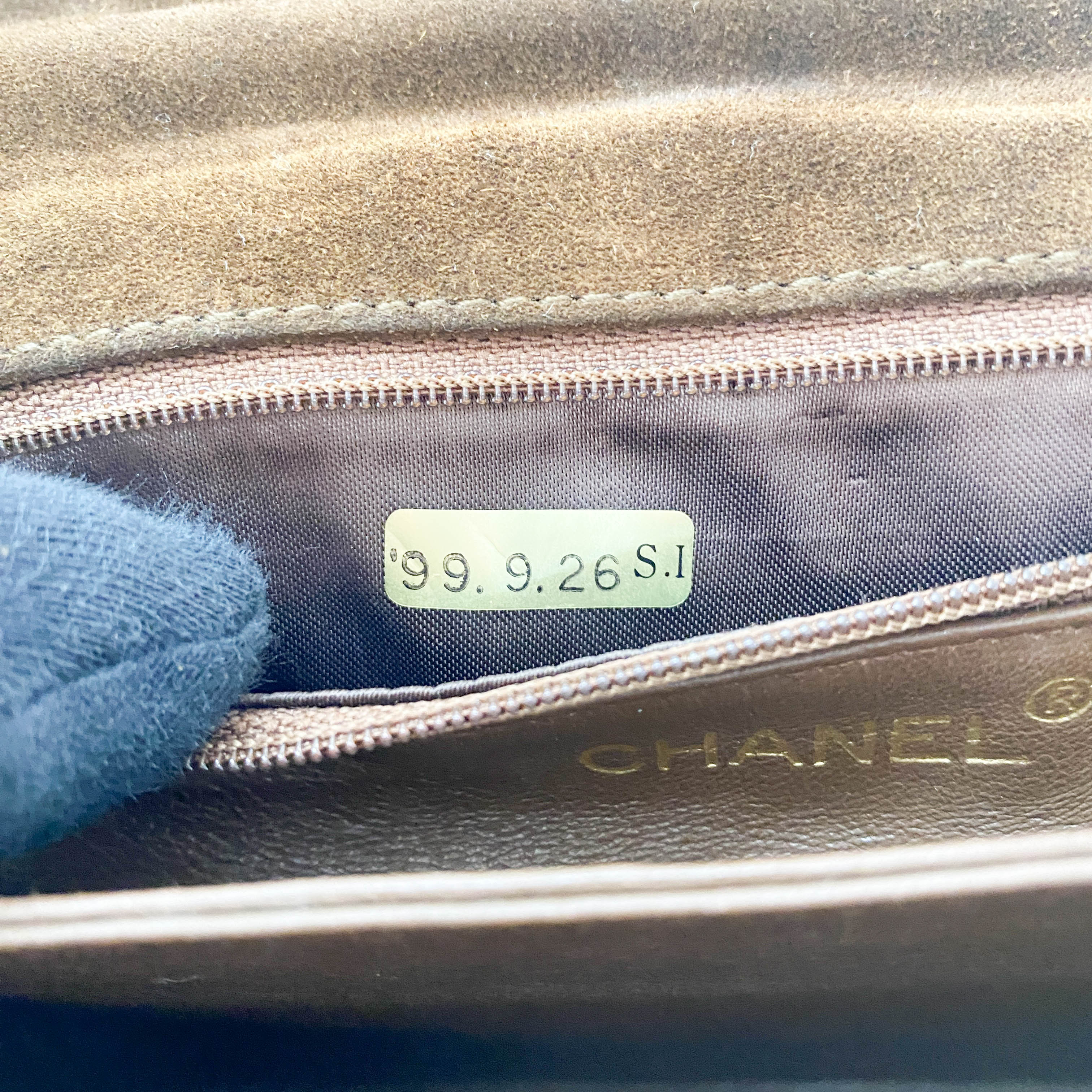 Matelasse Brown Suede One Shoulder Bag