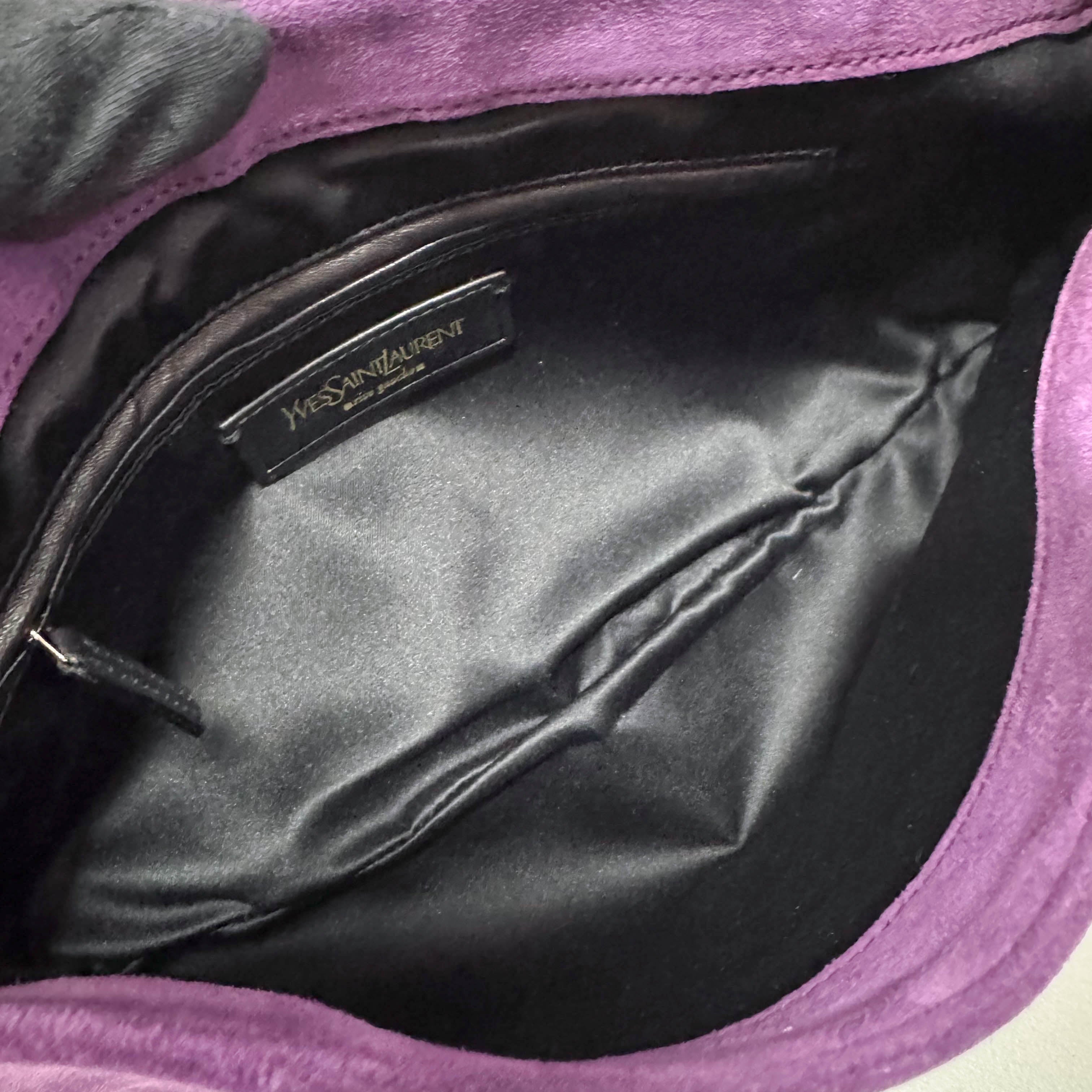 Purple Suede Chain Strap Shoulder Bag