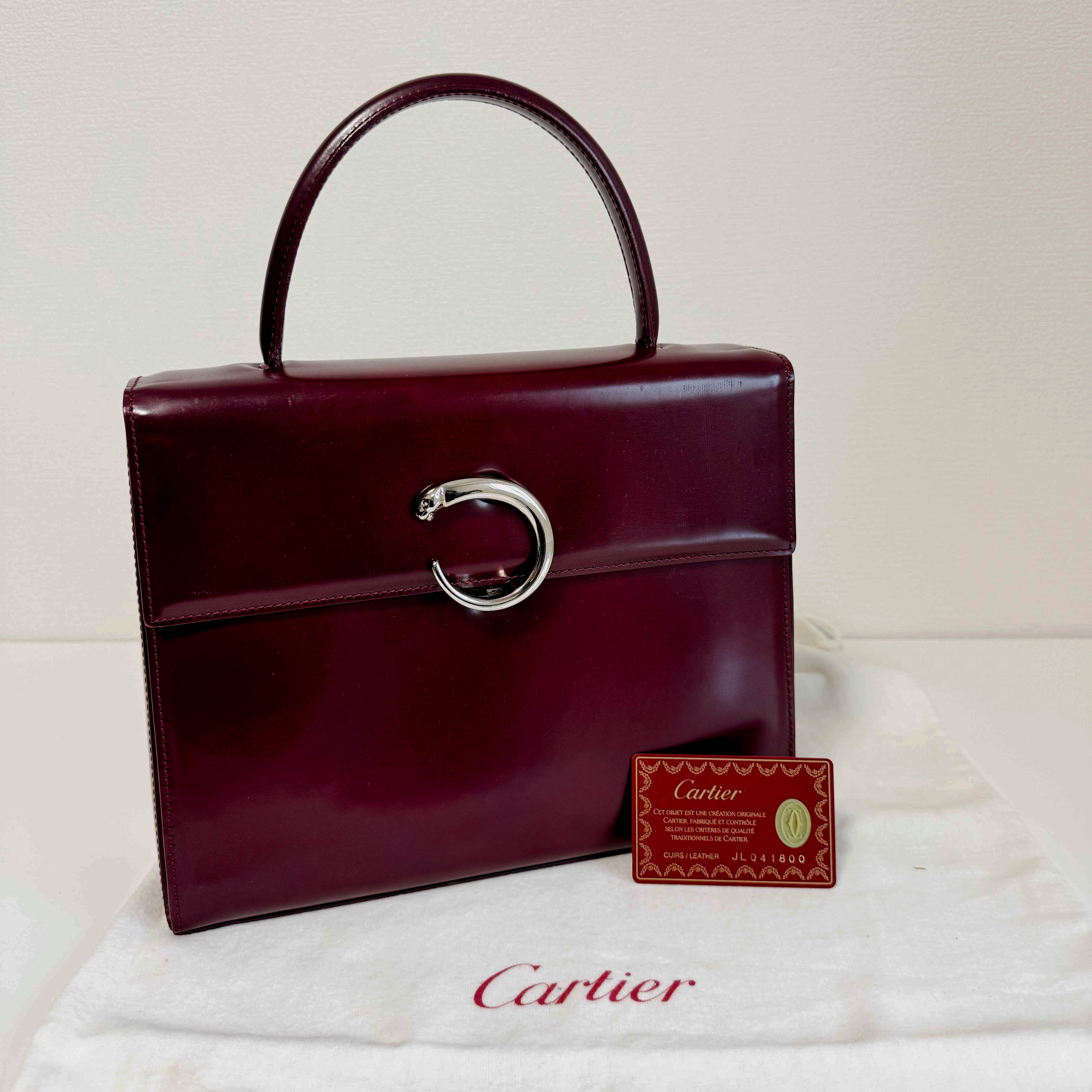 Panthère de Cartier Top Handle Leather Bag