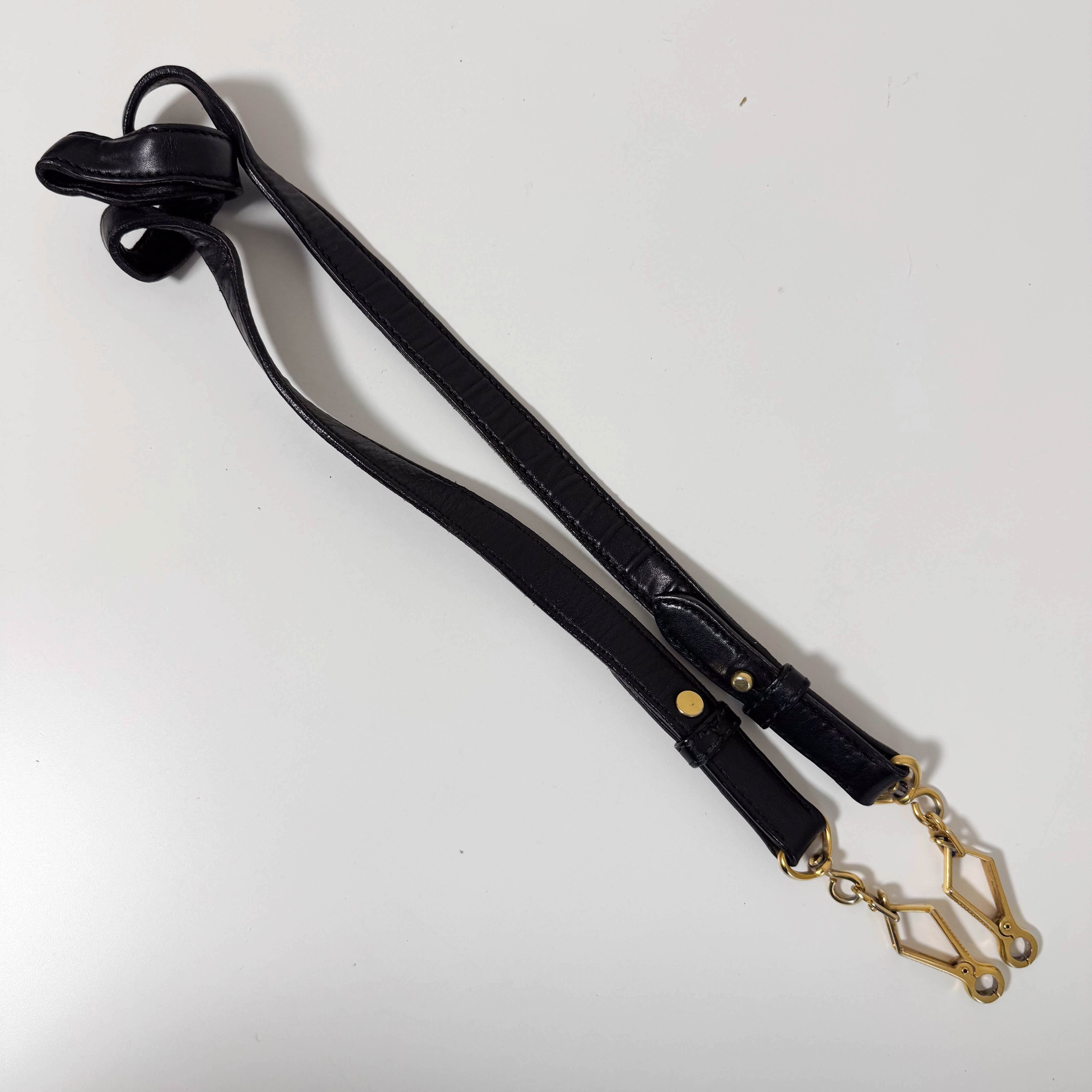 Pleated Leather Black Gold Hardware Shoulder Bag