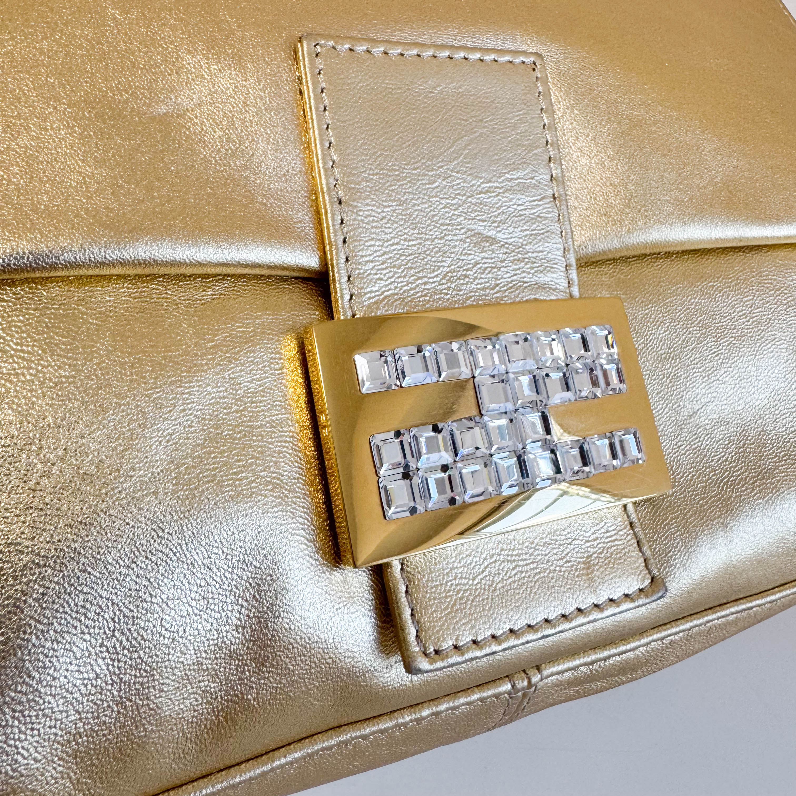 Mamma Baguette Gold Shoulder Bag