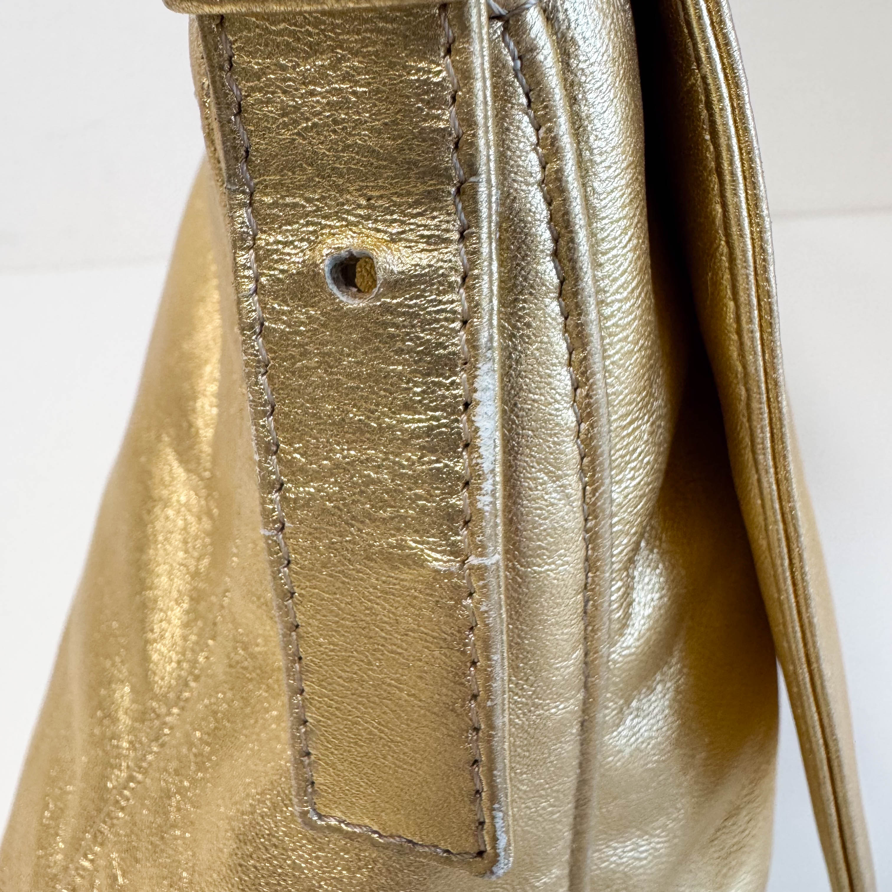 Mamma Baguette Gold Shoulder Bag
