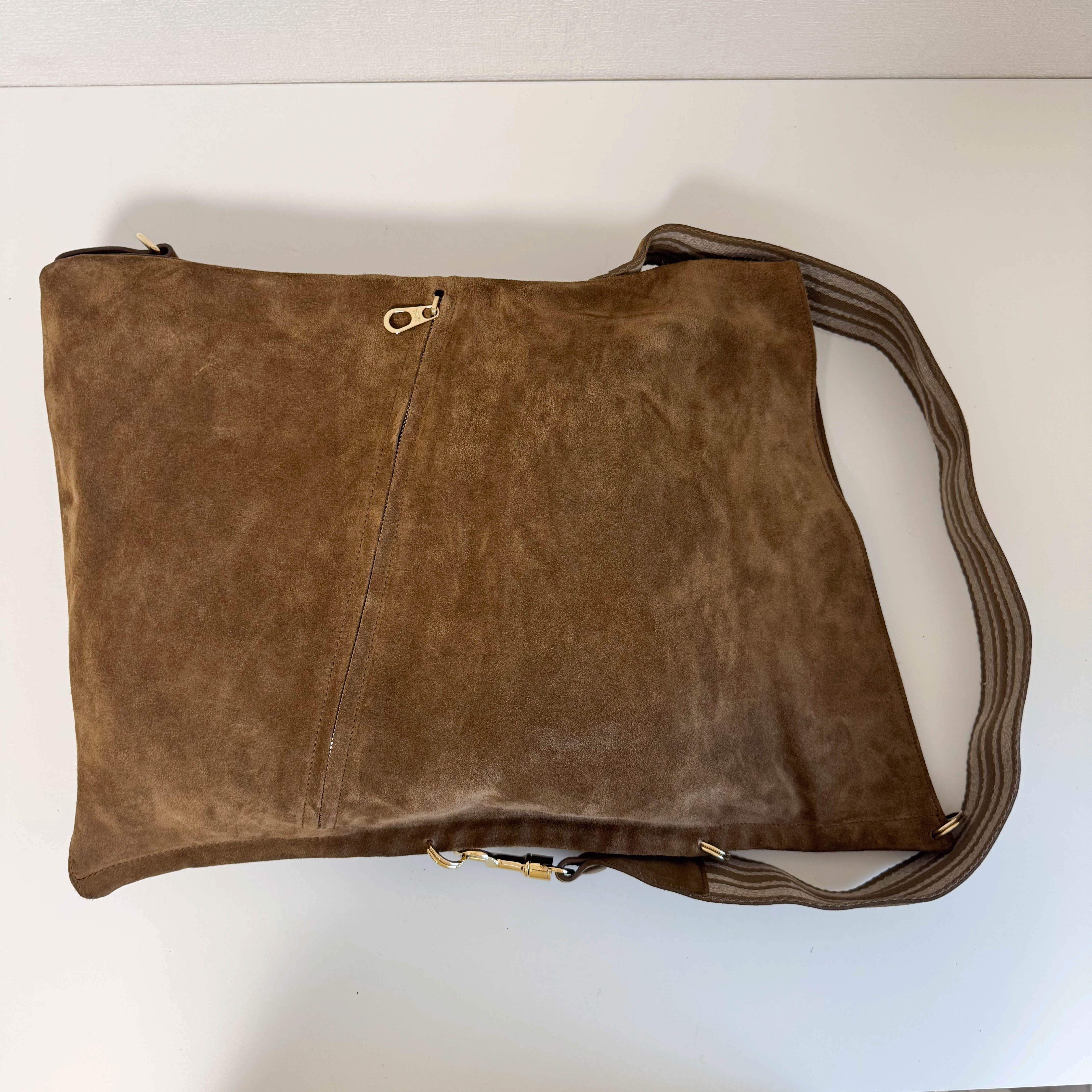 Archive Brown Suede Shoulder Bag