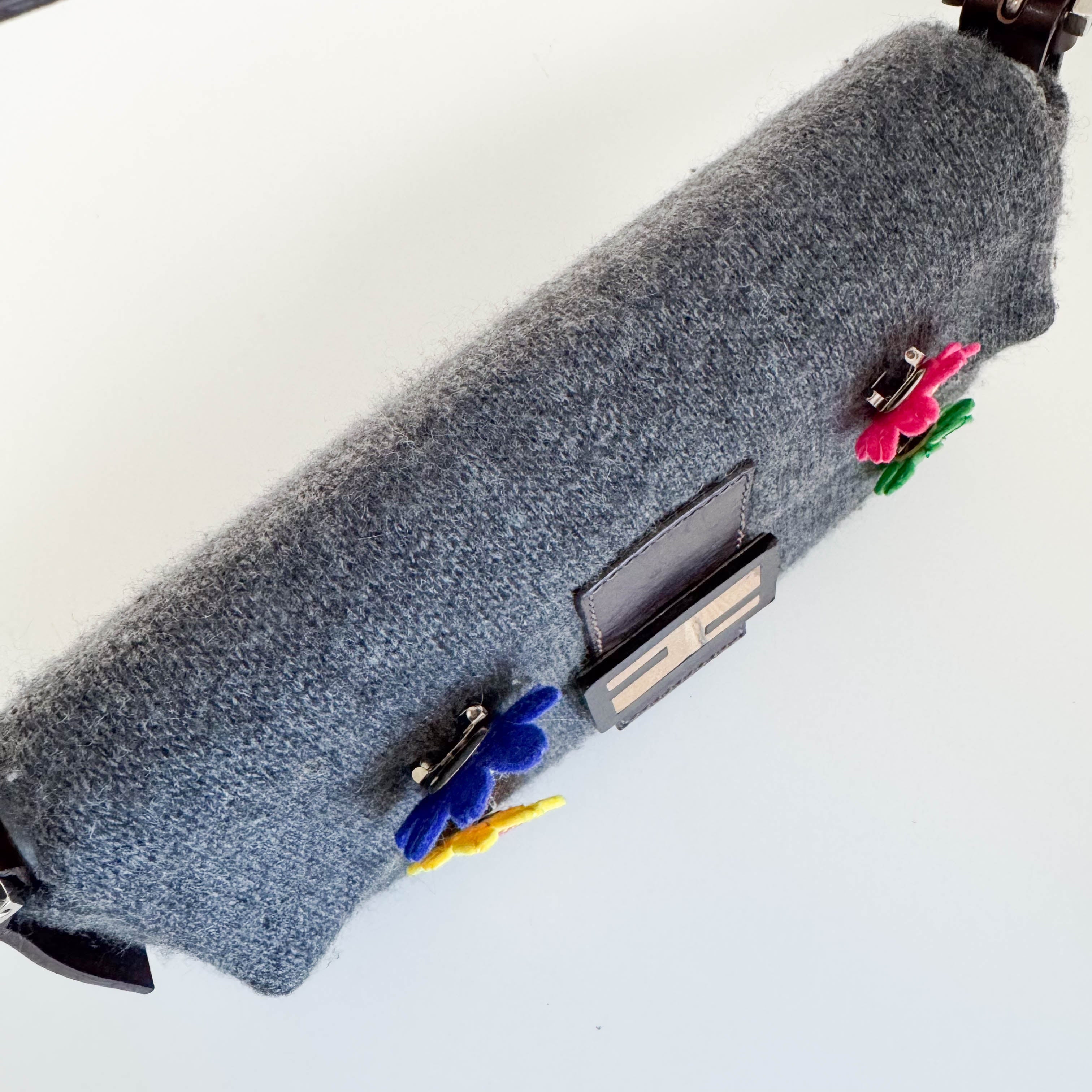 Baguette Grey Cashmere Shoulder Bag